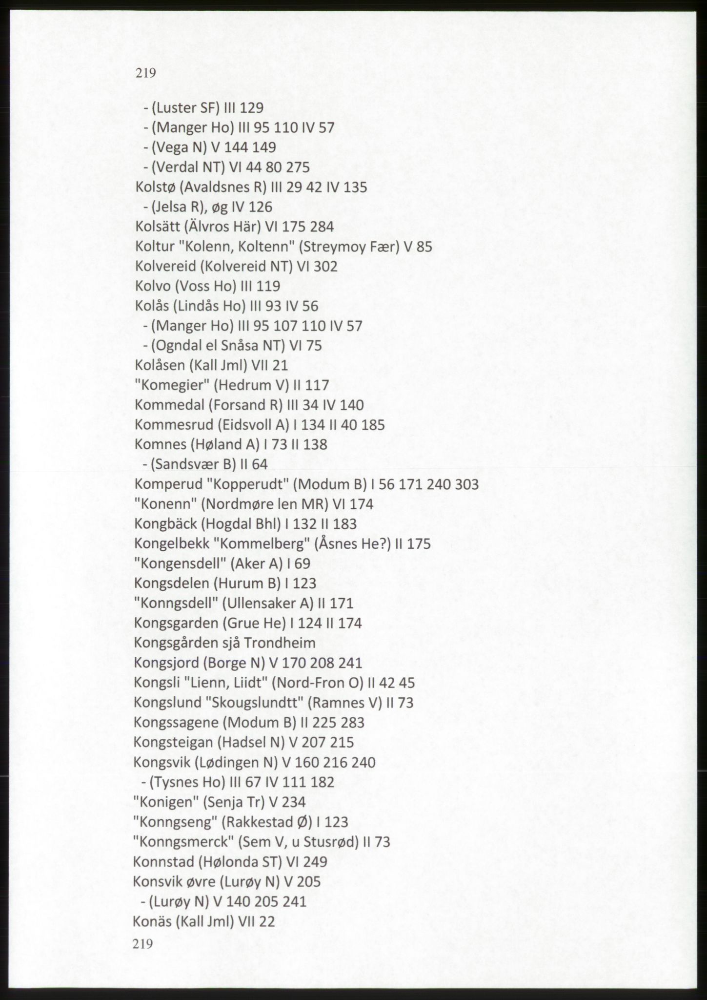 Publikasjoner utgitt av Arkivverket, PUBL/PUBL-001/C/0009: Stedsnavnregister, 1548-1567, s. 219