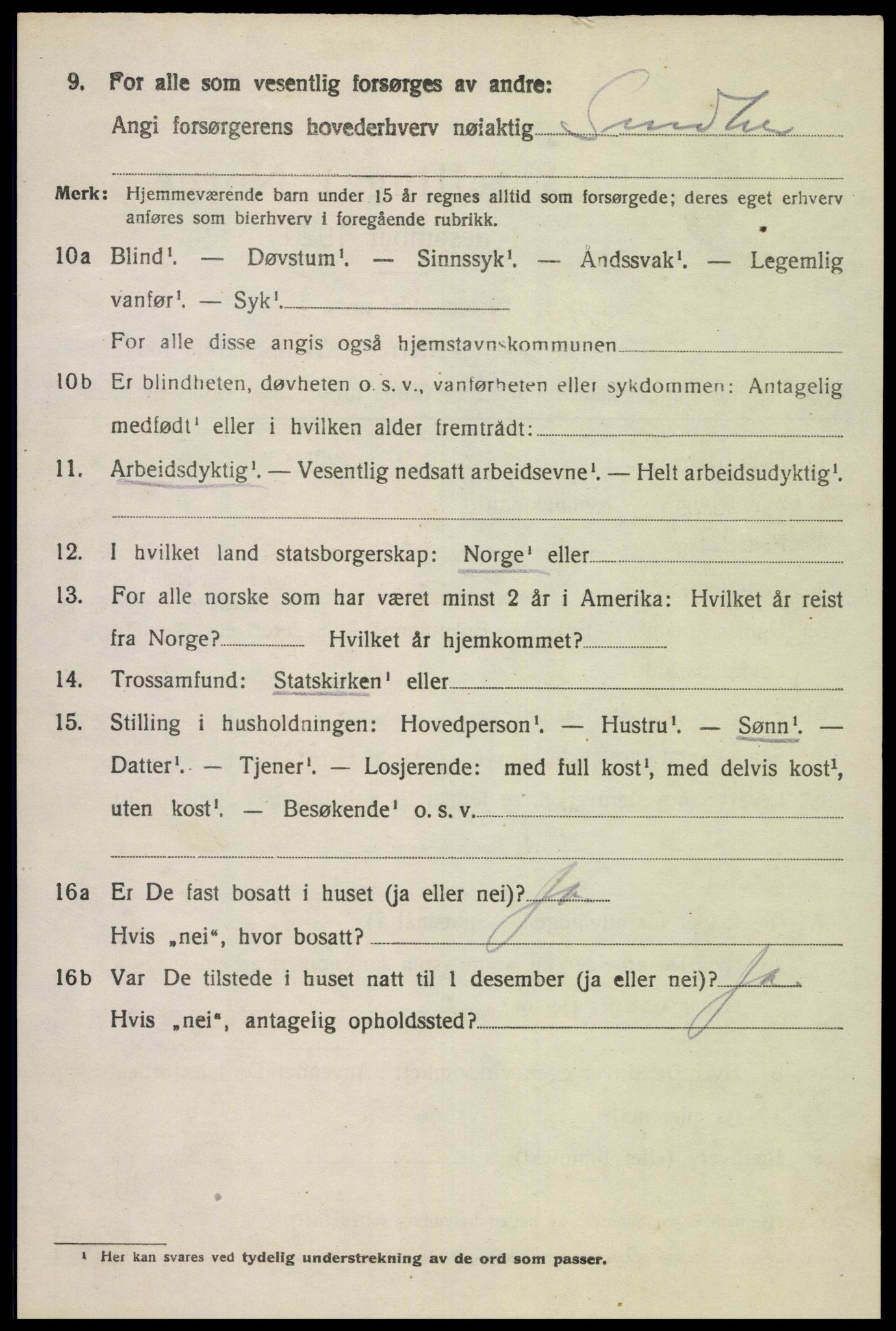 SAK, Folketelling 1920 for 1039 Herad herred, 1920, s. 1707