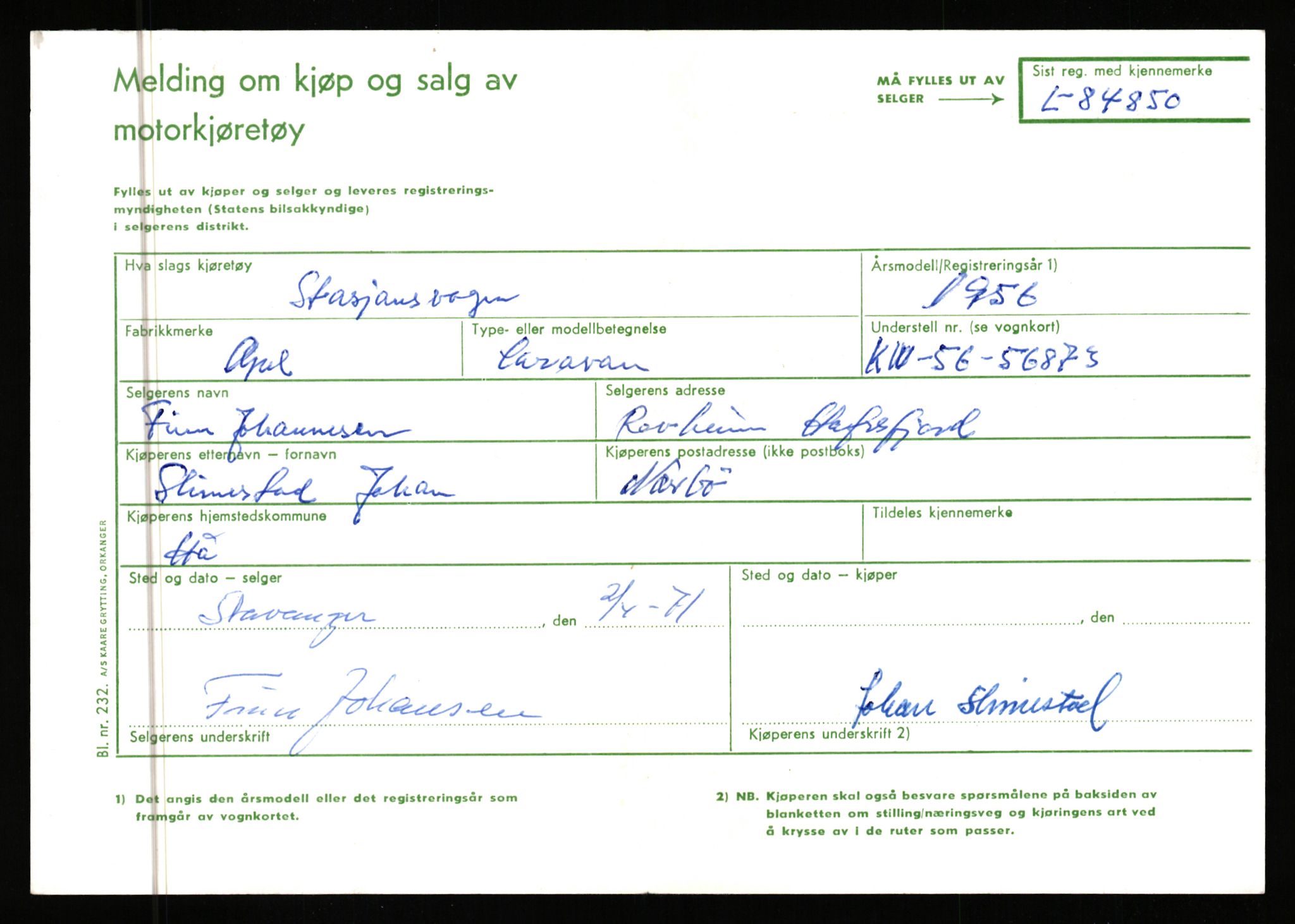 Stavanger trafikkstasjon, AV/SAST-A-101942/0/F/L0073: L-84100 - L-86499, 1930-1971, s. 767