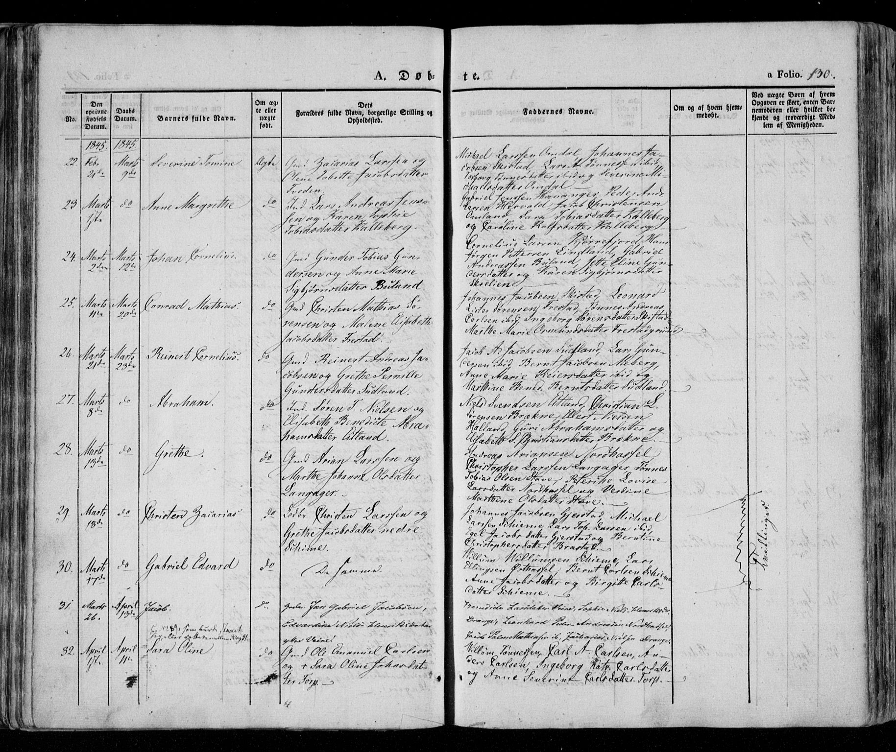 Lista sokneprestkontor, AV/SAK-1111-0027/F/Fa/L0009: Ministerialbok nr. A 9, 1835-1846, s. 130