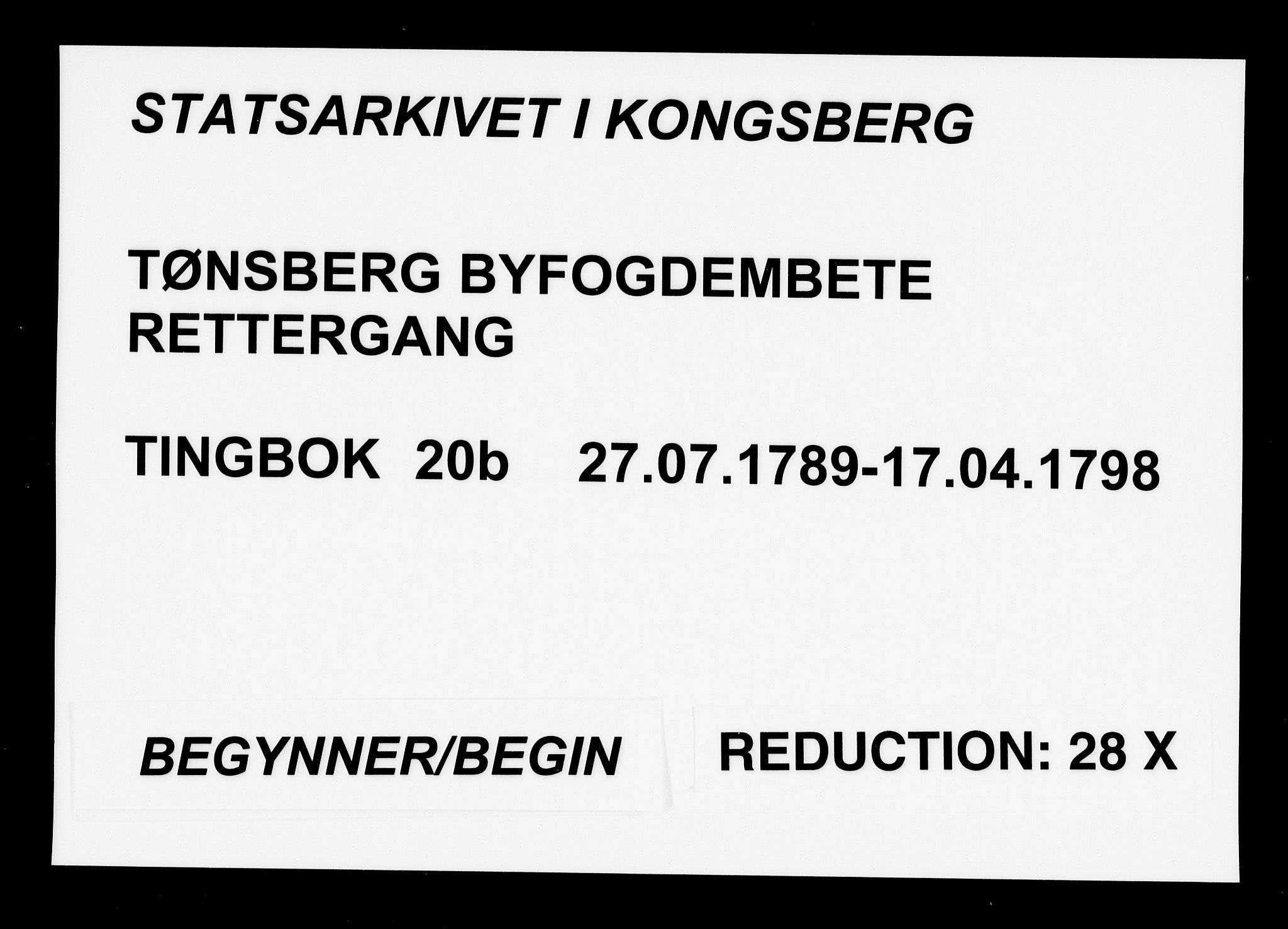 Tønsberg byfogd, SAKO/A-224/F/Fa/L020b: Tingbok, 1789-1798