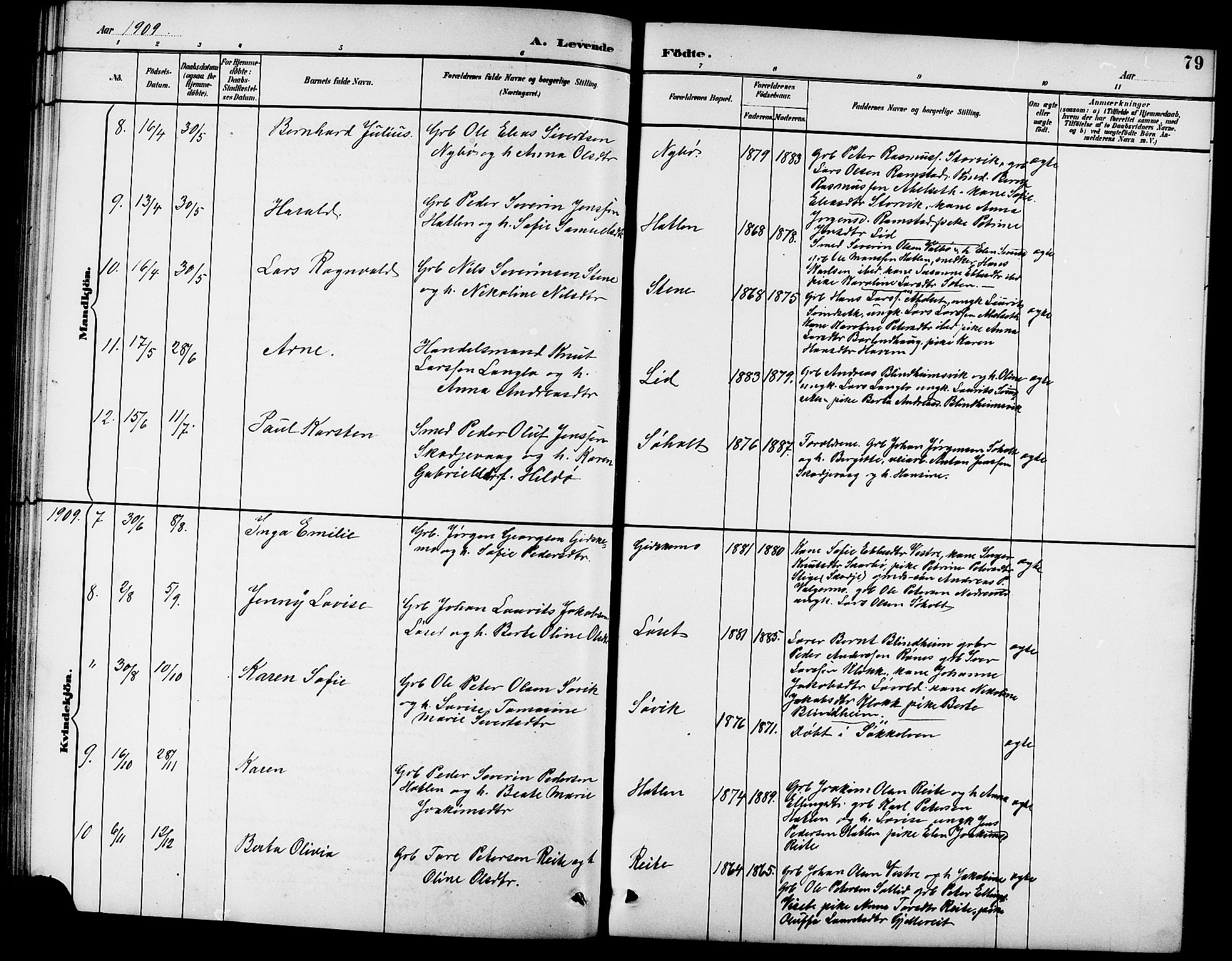 Ministerialprotokoller, klokkerbøker og fødselsregistre - Møre og Romsdal, AV/SAT-A-1454/522/L0327: Klokkerbok nr. 522C06, 1890-1915, s. 79