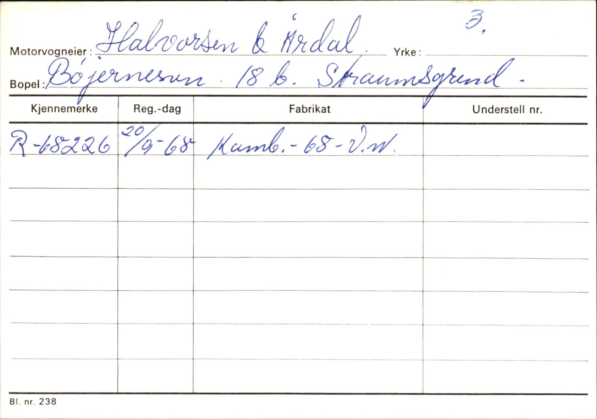 Statens vegvesen, Hordaland vegkontor, SAB/A-5201/2/Ha/L0018: R-eierkort H, 1920-1971, s. 439