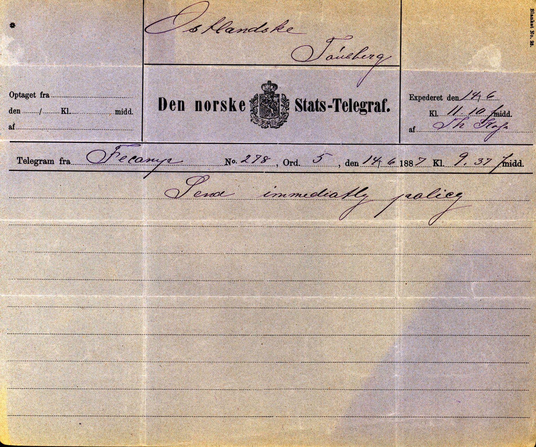 Pa 63 - Østlandske skibsassuranceforening, VEMU/A-1079/G/Ga/L0020/0001: Havaridokumenter / Tellus, Telanak, Wilhelmine, 1887, s. 26