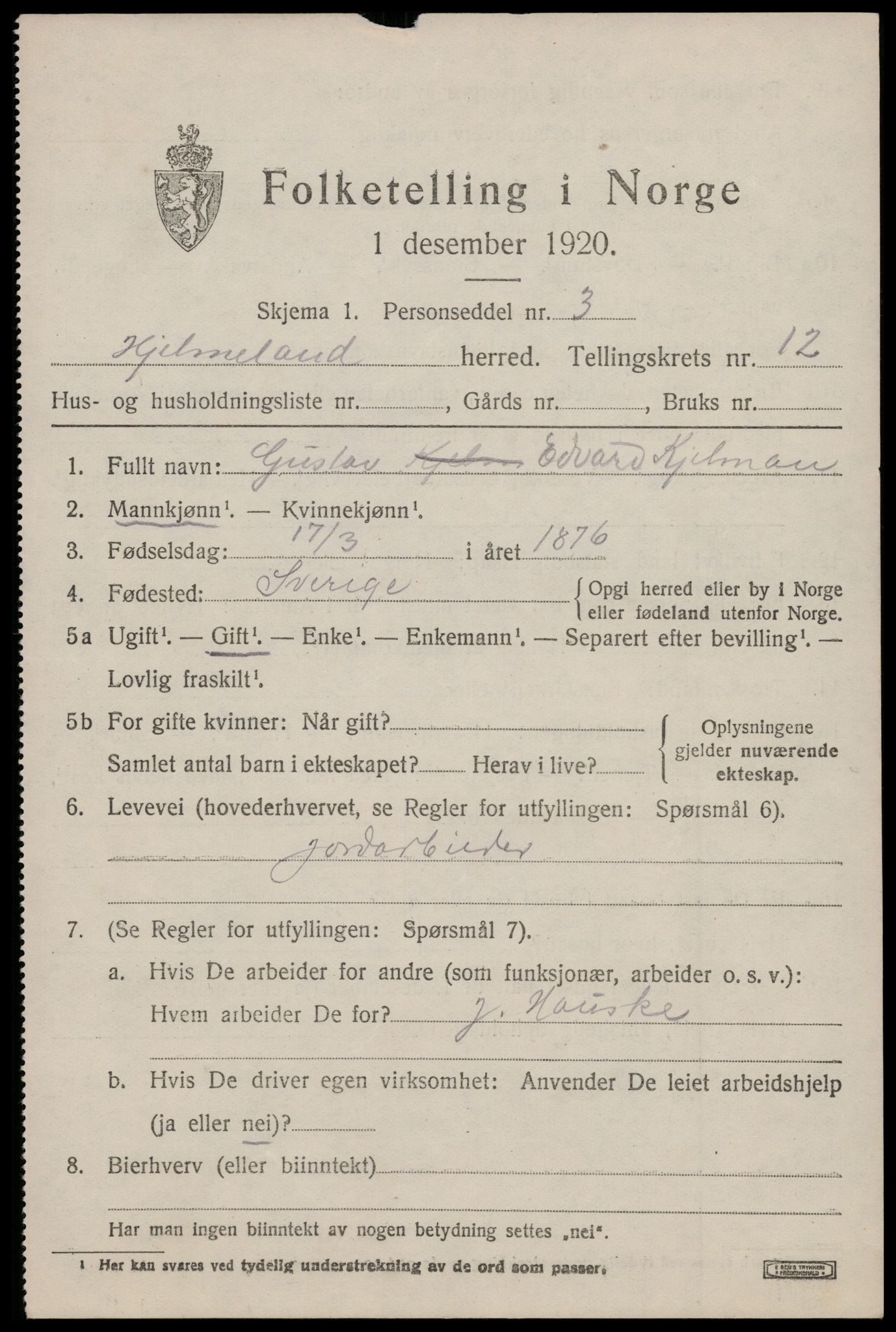 SAST, Folketelling 1920 for 1133 Hjelmeland herred, 1920, s. 4131