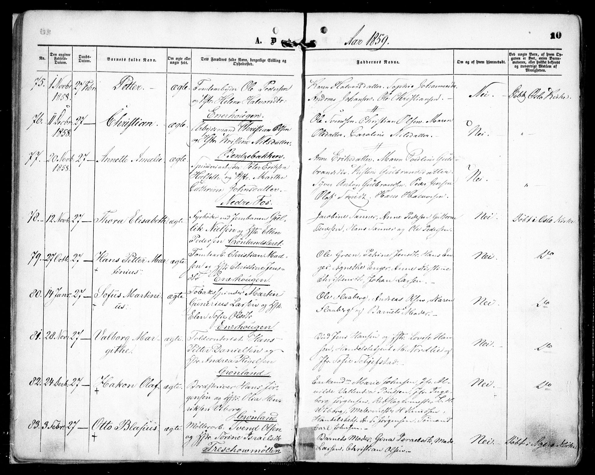 Grønland prestekontor Kirkebøker, AV/SAO-A-10848/F/Fa/L0001: Ministerialbok nr. 1, 1859-1861, s. 10
