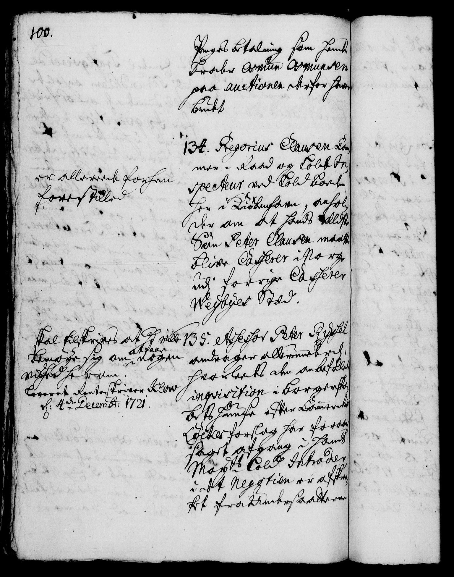 Rentekammeret, Kammerkanselliet, RA/EA-3111/G/Gh/Gha/L0005: Norsk ekstraktmemorialprotokoll (merket RK 53.50), 1721-1723, s. 100