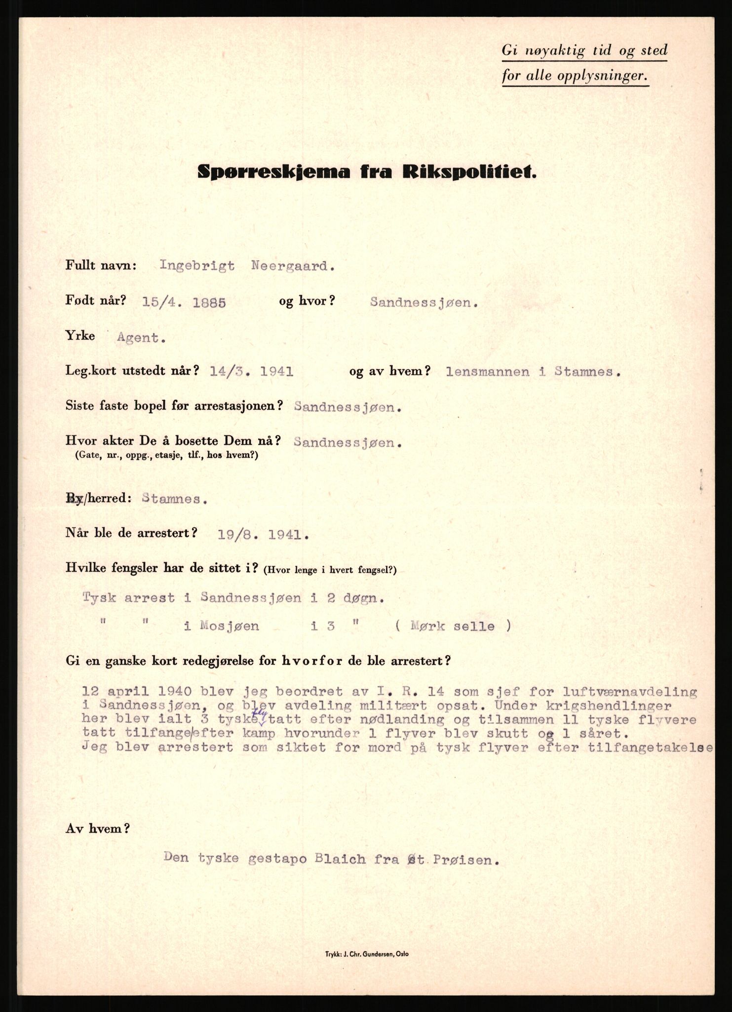 Rikspolitisjefen, AV/RA-S-1560/L/L0012: Mogensen, Øivind - Noraas, Lars, 1940-1945, s. 398