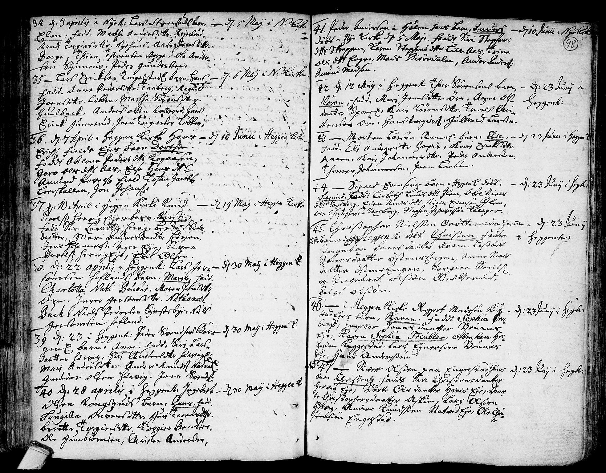 Modum kirkebøker, AV/SAKO-A-234/F/Fa/L0001: Ministerialbok nr. 1, 1712-1740, s. 98