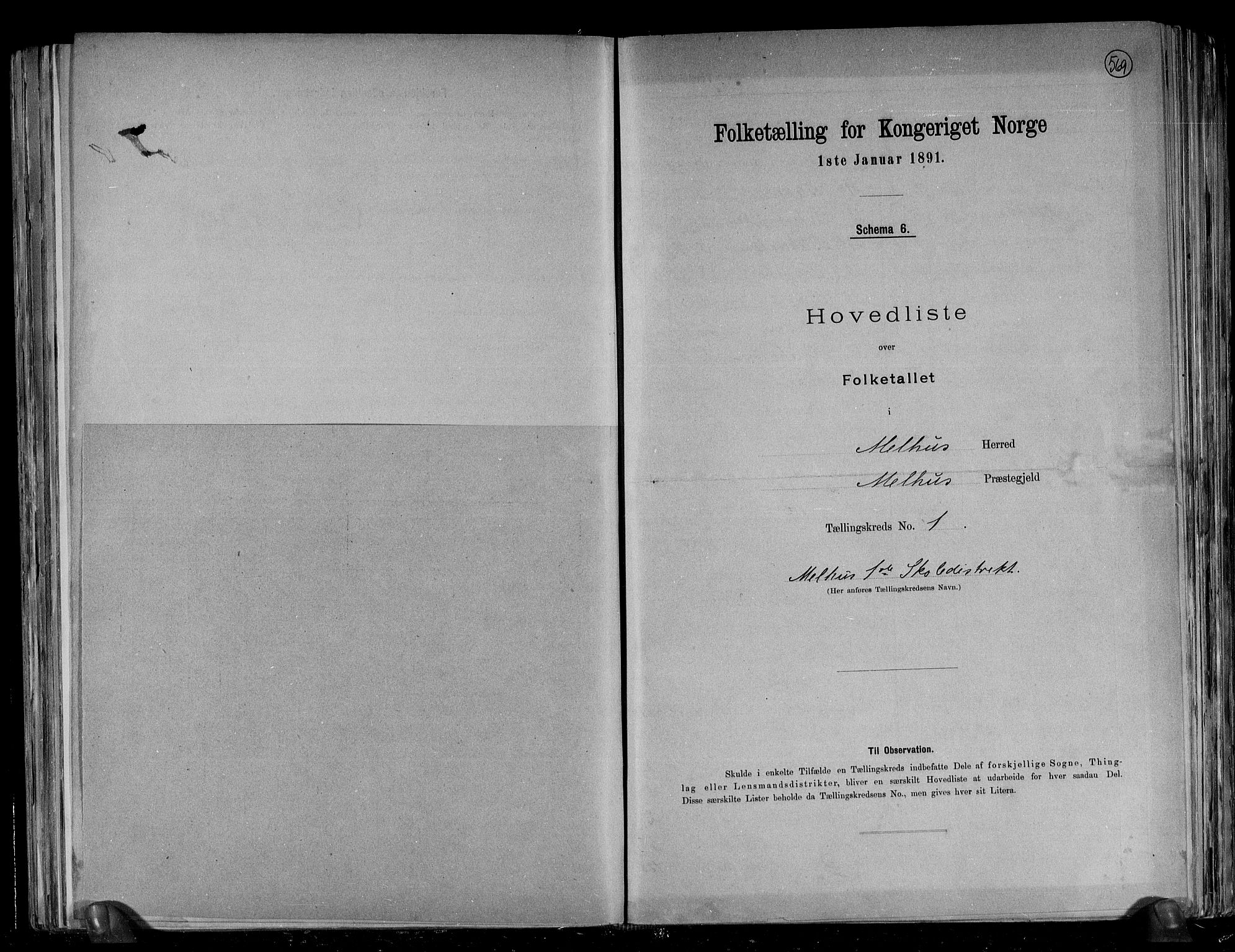RA, Folketelling 1891 for 1653 Melhus herred, 1891, s. 5