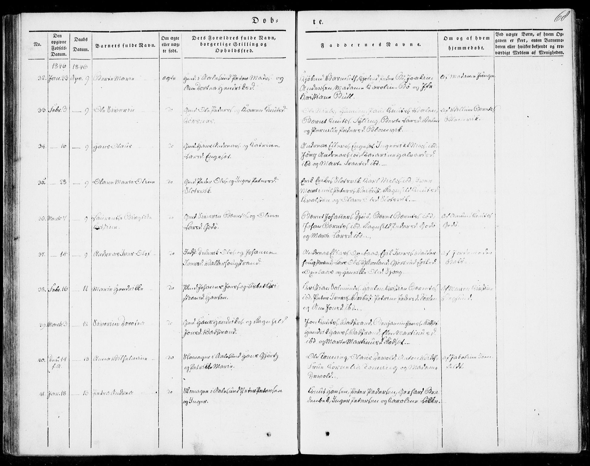 Ministerialprotokoller, klokkerbøker og fødselsregistre - Møre og Romsdal, SAT/A-1454/528/L0396: Ministerialbok nr. 528A07, 1839-1847, s. 68