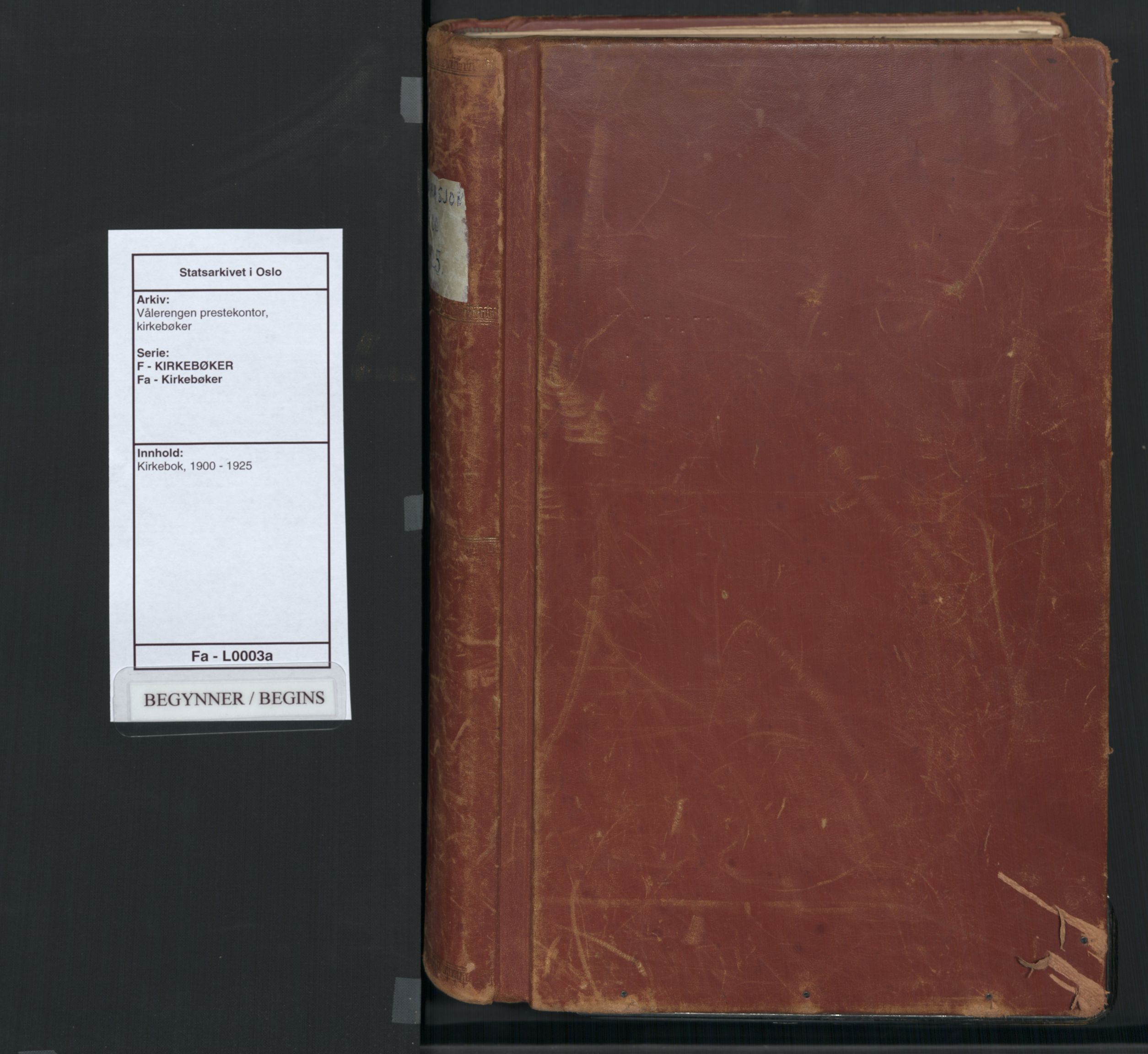 Vålerengen prestekontor Kirkebøker, SAO/A-10878: Ministerialbok nr. 3a, 1900-1925