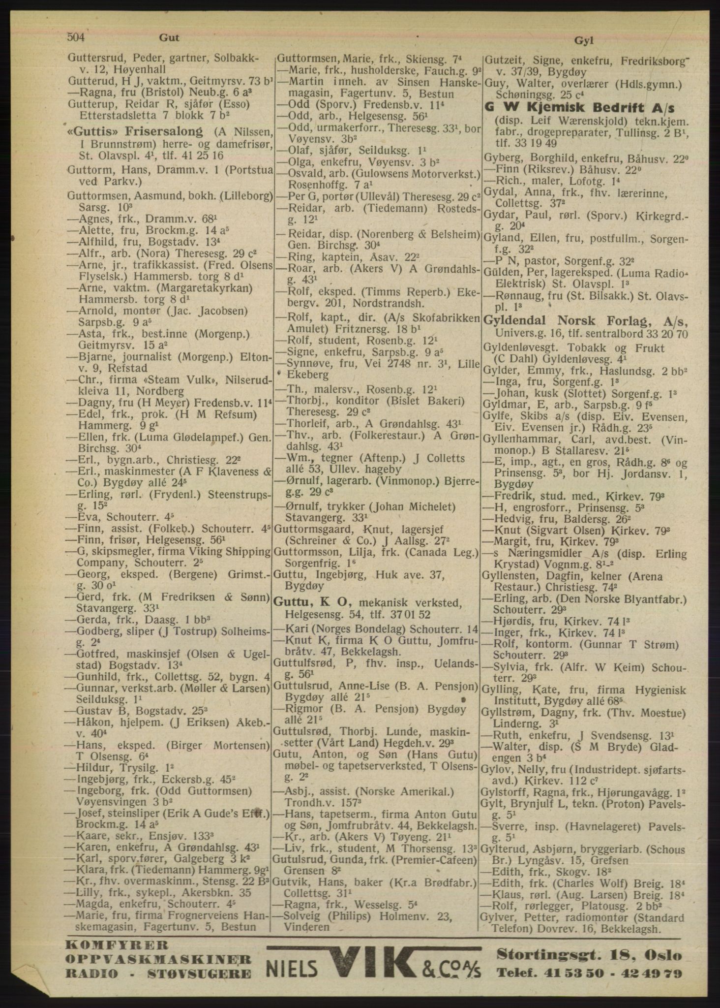 Kristiania/Oslo adressebok, PUBL/-, 1950, s. 504