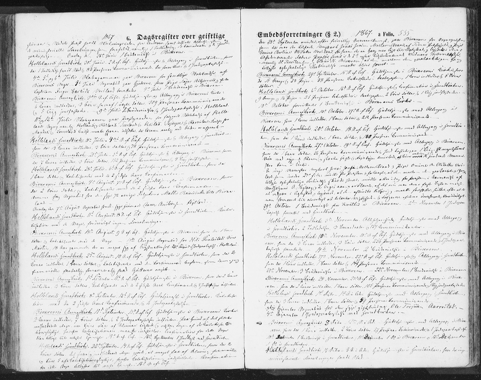Helleland sokneprestkontor, SAST/A-101810: Ministerialbok nr. A 7.2, 1863-1886, s. 555