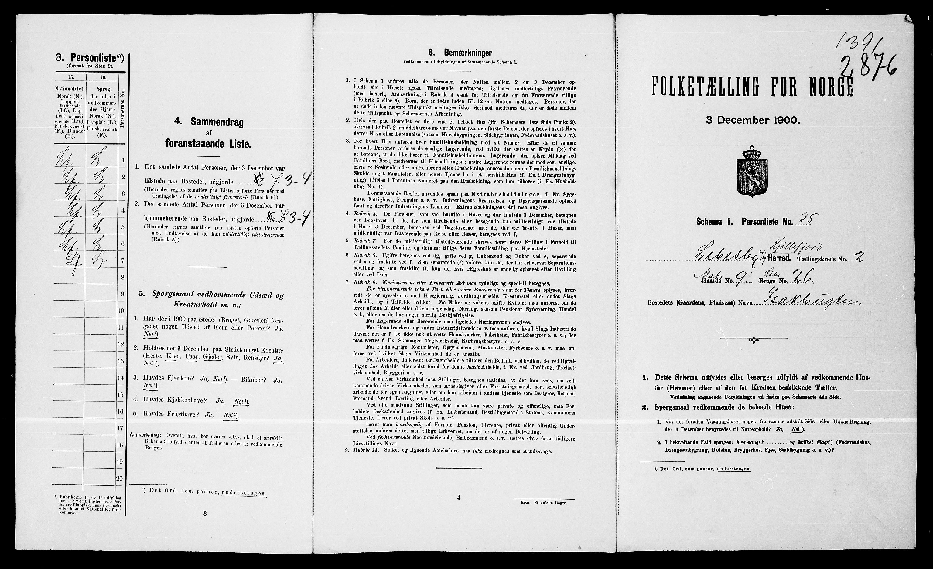 SATØ, Folketelling 1900 for 2022 Lebesby herred, 1900, s. 28