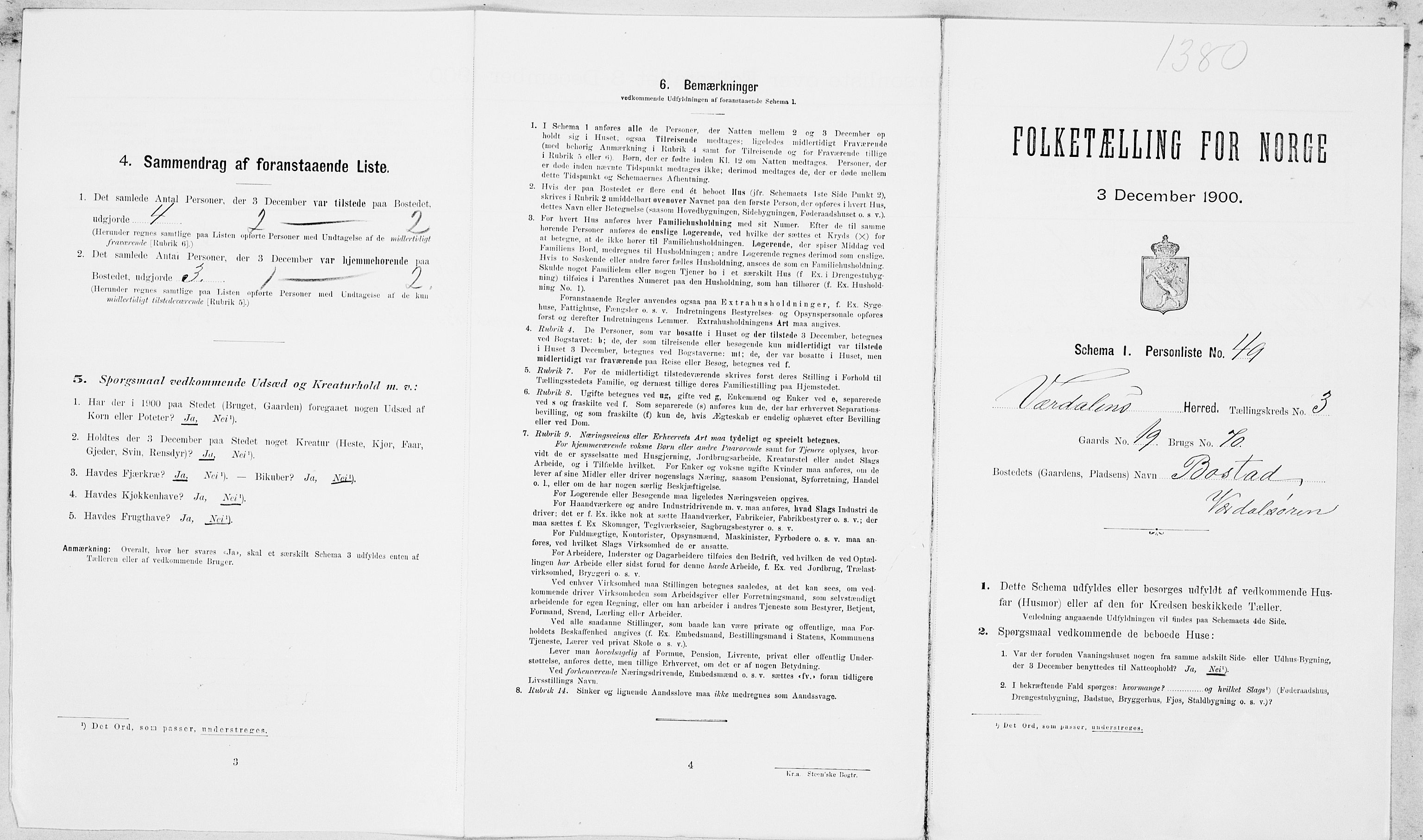 SAT, Folketelling 1900 for 1721 Verdal herred, 1900, s. 501