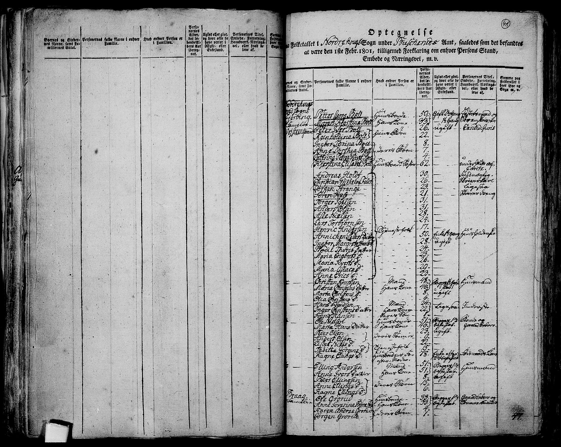 RA, Folketelling 1801 for 0613P Norderhov prestegjeld, 1801, s. 41a