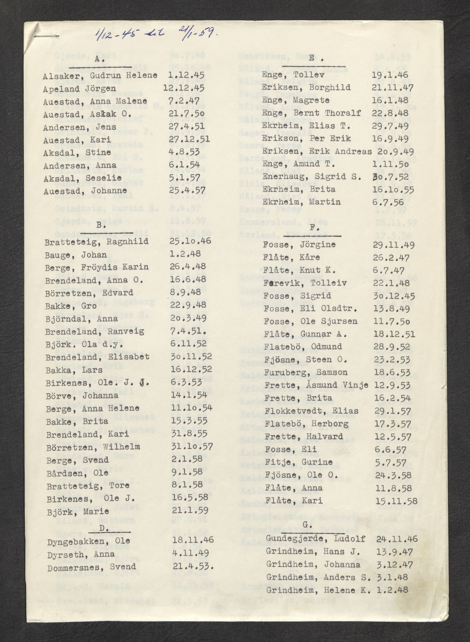 Lensmannen i Etne, AV/SAB-A-31601/0006/L0004: Dødsfallprotokoll, 1945-1949