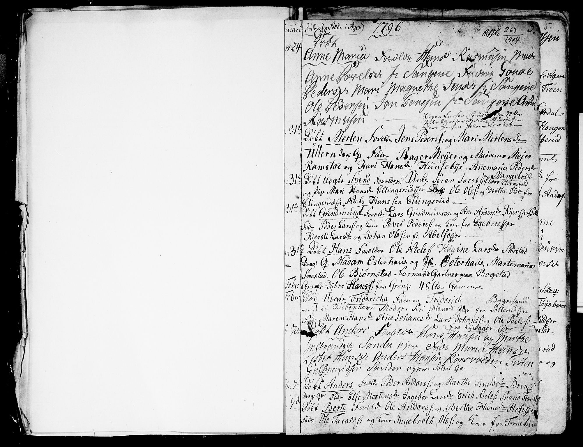 Aker prestekontor kirkebøker, AV/SAO-A-10861/G/L0001: Klokkerbok nr. 1, 1796-1826, s. 2-3