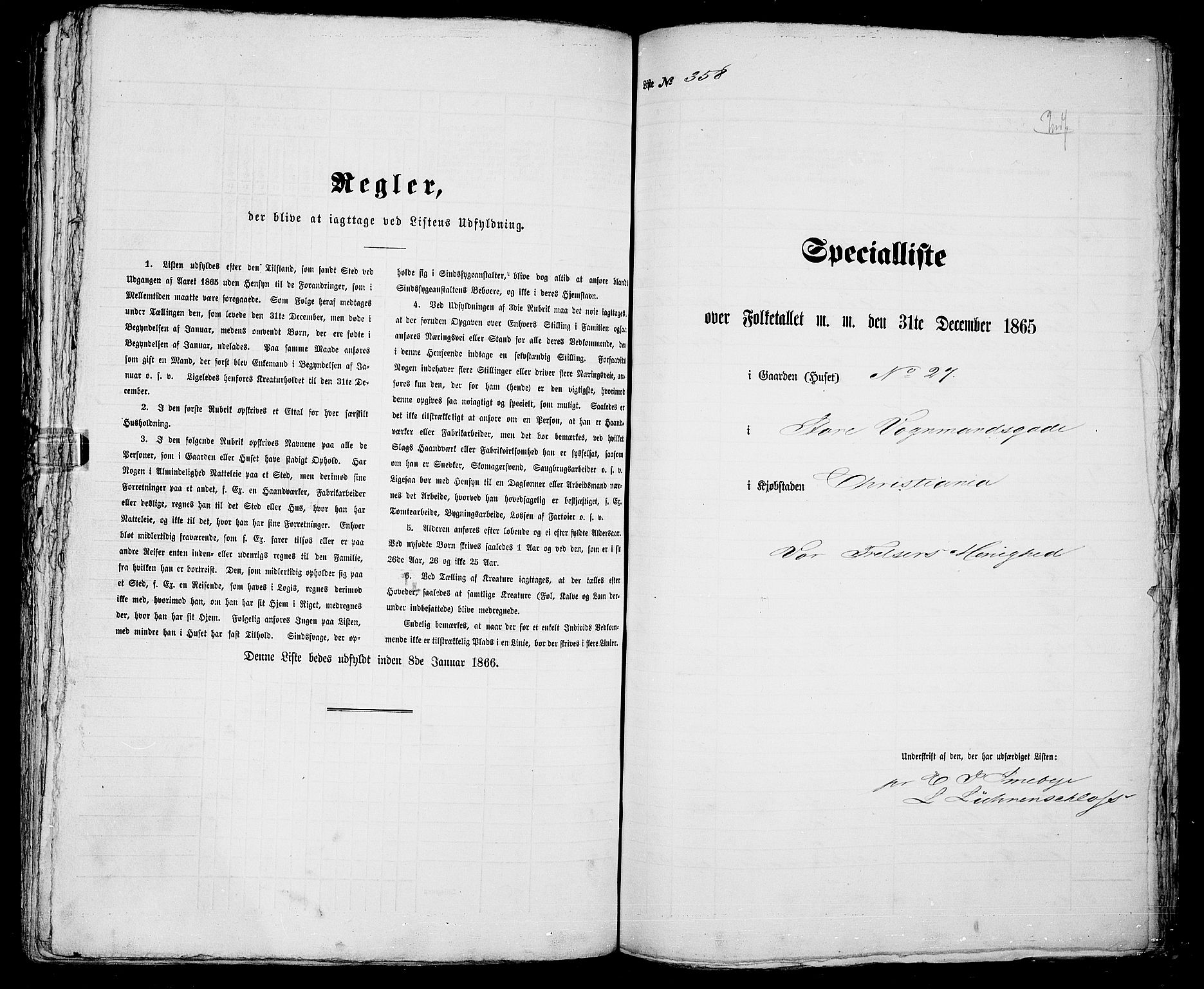 RA, Folketelling 1865 for 0301 Kristiania kjøpstad, 1865, s. 985