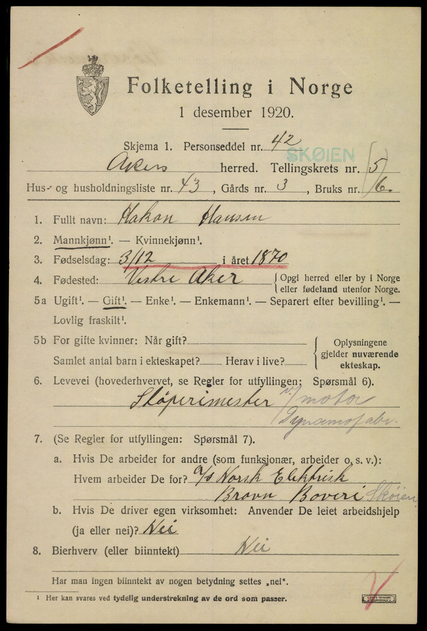 SAO, Folketelling 1920 for 0218 Aker herred, 1920, s. 31838
