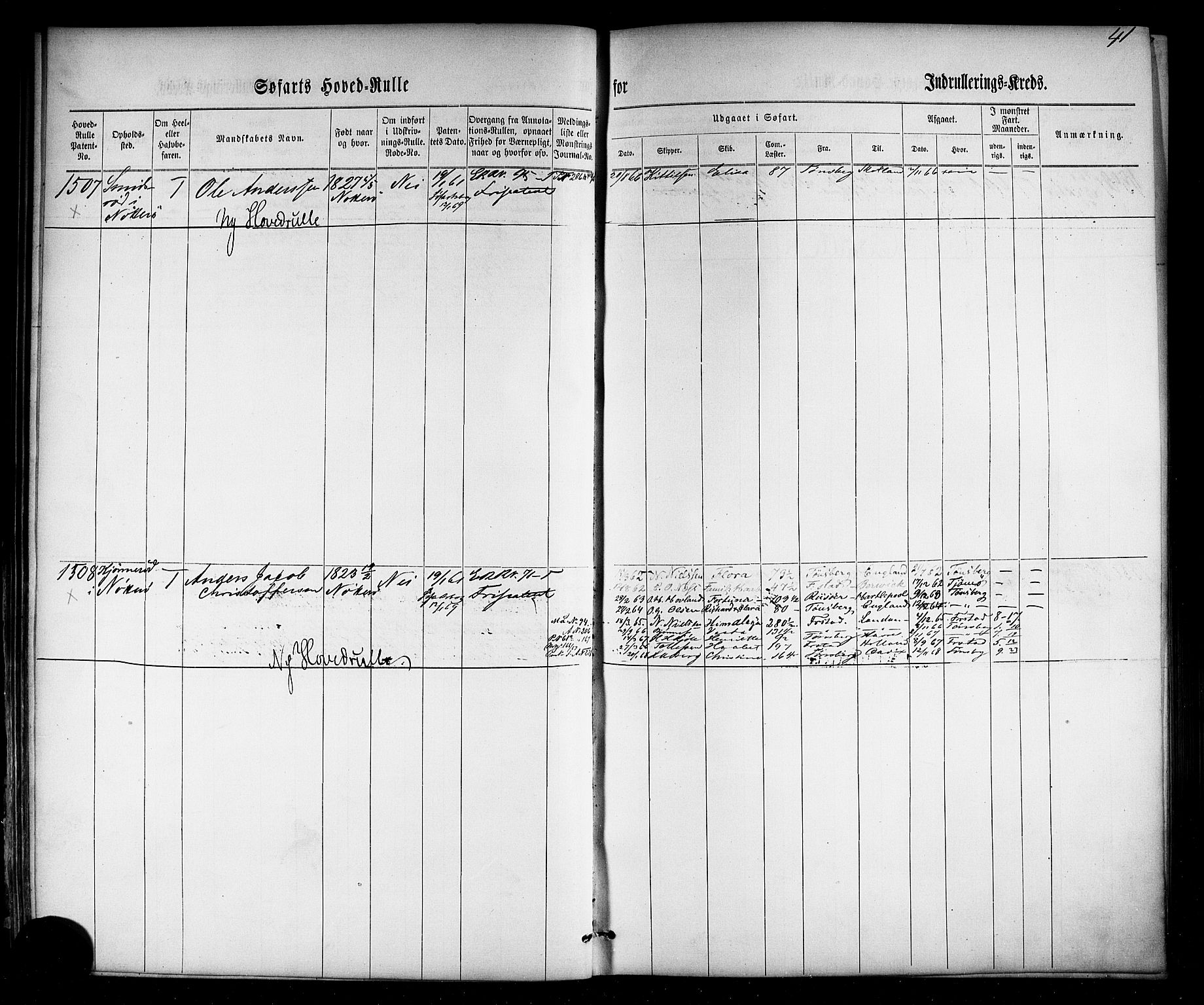 Tønsberg innrulleringskontor, SAKO/A-786/F/Fc/Fca/L0002: Hovedrulle Patent nr. 1429-2133, 1861-1868, s. 80