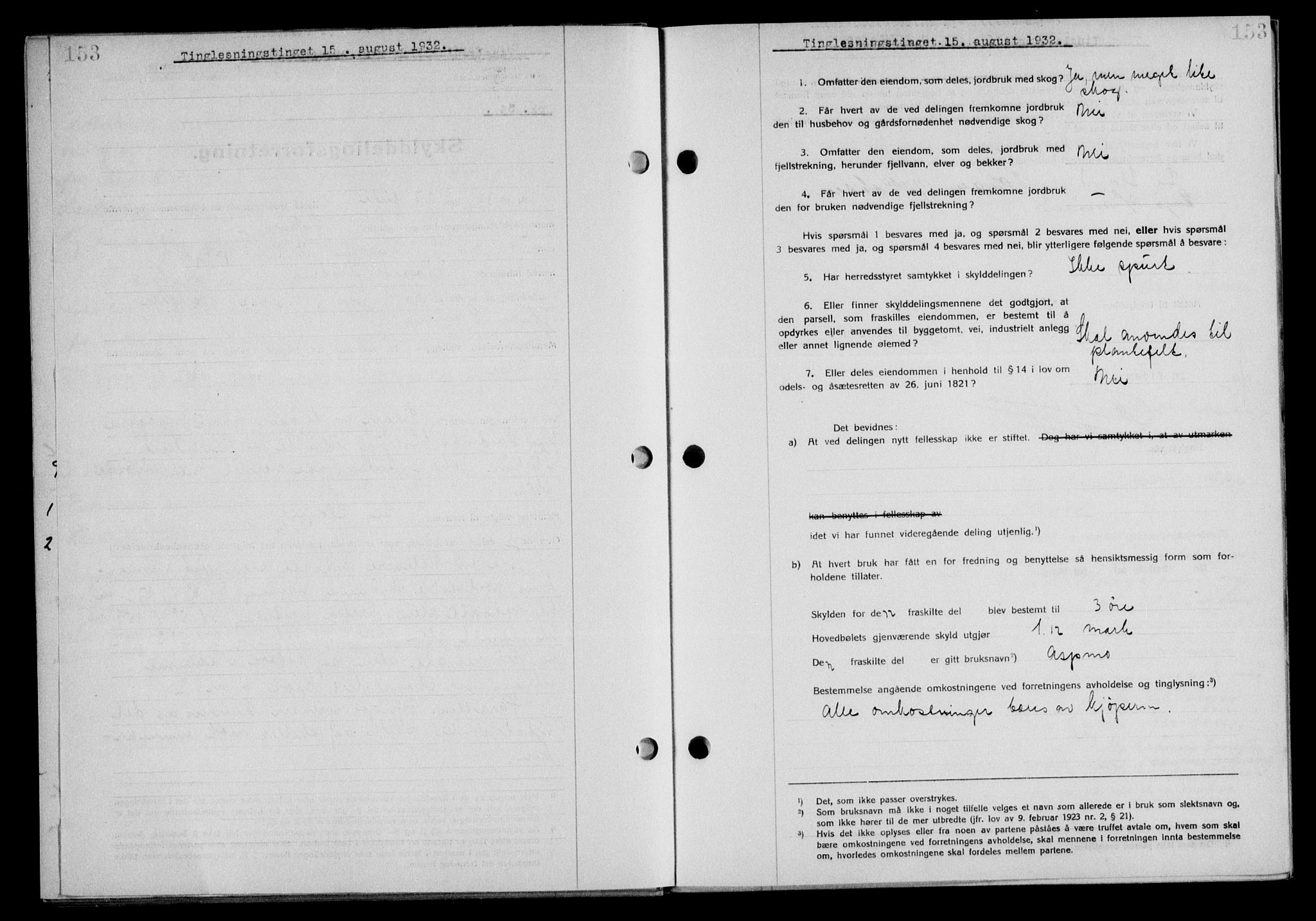 Steigen og Ofoten sorenskriveri, SAT/A-0030/1/2/2C/L0020/0002: Pantebok nr. 23 og 25-I, 1932-1932, Tingl.dato: 15.08.1932