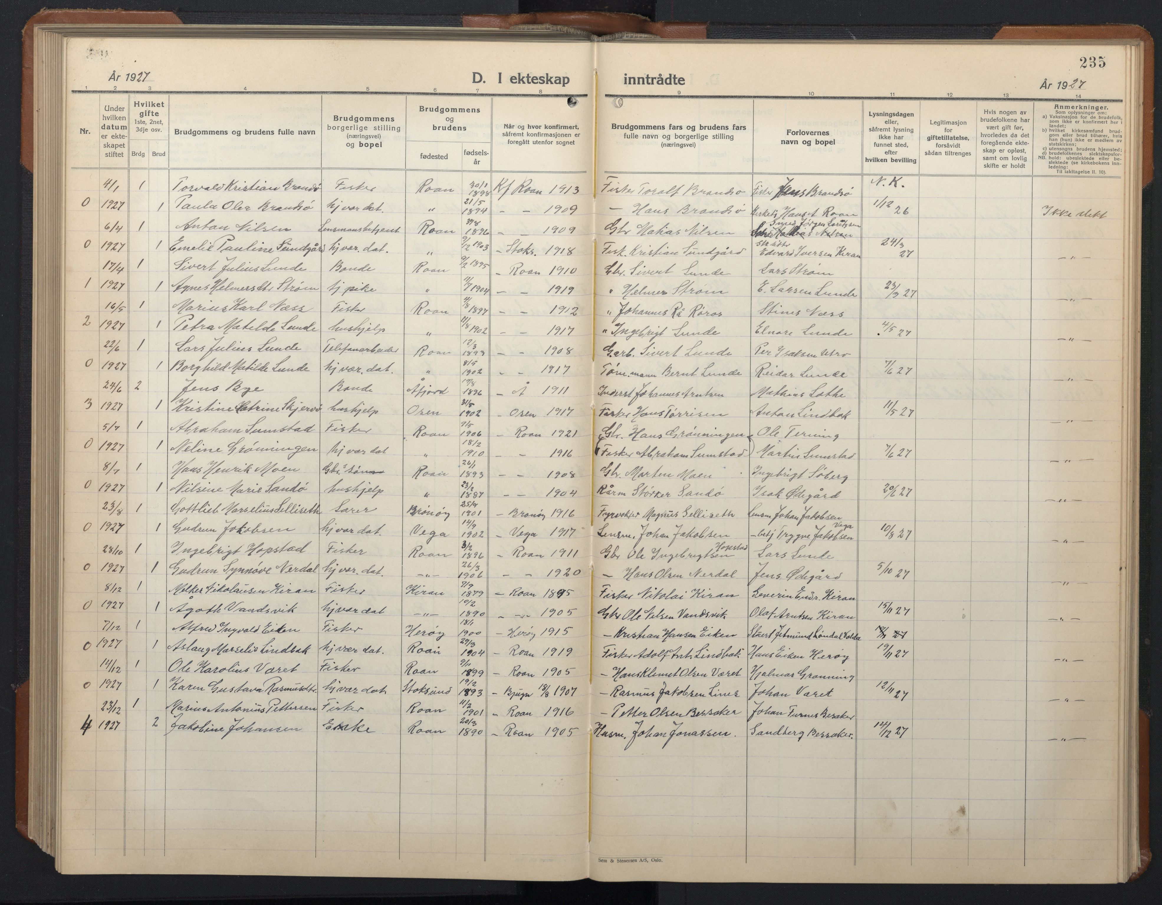 Ministerialprotokoller, klokkerbøker og fødselsregistre - Sør-Trøndelag, SAT/A-1456/657/L0718: Klokkerbok nr. 657C05, 1923-1948, s. 235