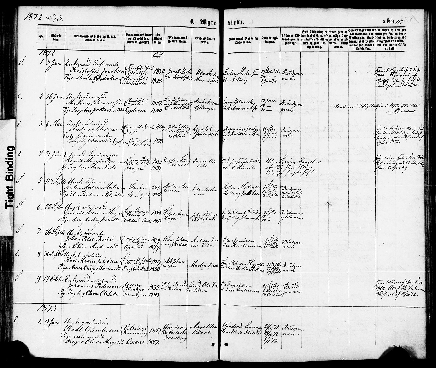 Ministerialprotokoller, klokkerbøker og fødselsregistre - Nord-Trøndelag, SAT/A-1458/739/L0370: Ministerialbok nr. 739A02, 1868-1881, s. 115