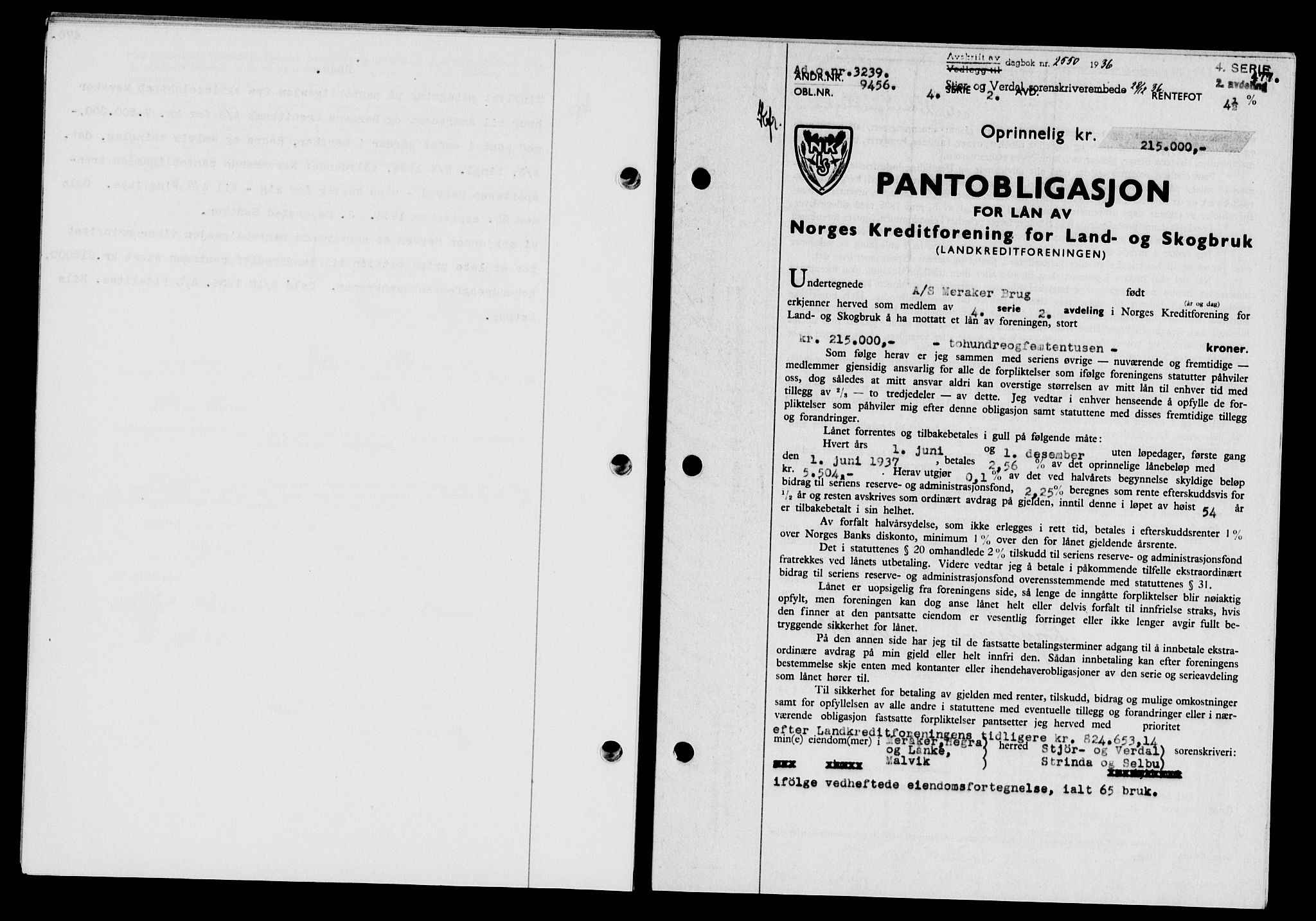 Stjør- og Verdal sorenskriveri, SAT/A-4167/1/2/2C/L0078: Pantebok nr. 46, 1936-1937, Dagboknr: 2550/1936