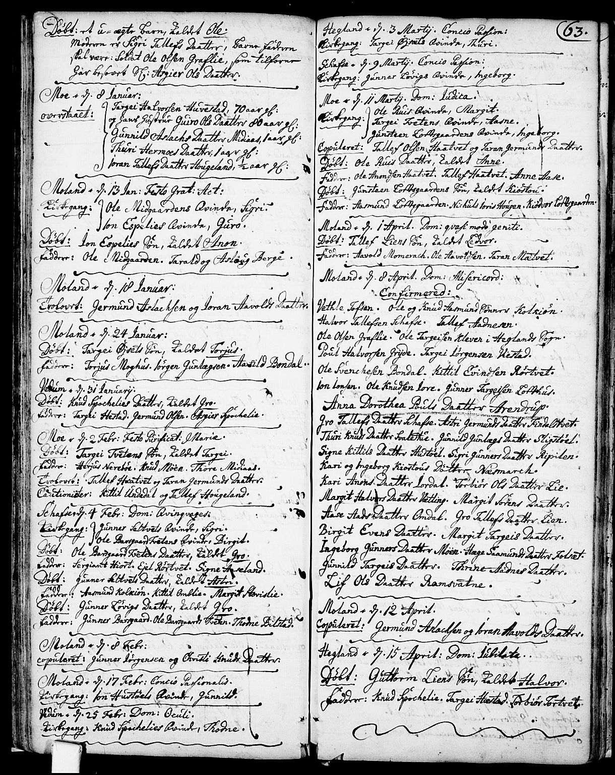 Fyresdal kirkebøker, AV/SAKO-A-263/F/Fa/L0001: Ministerialbok nr. I 1, 1724-1748, s. 63