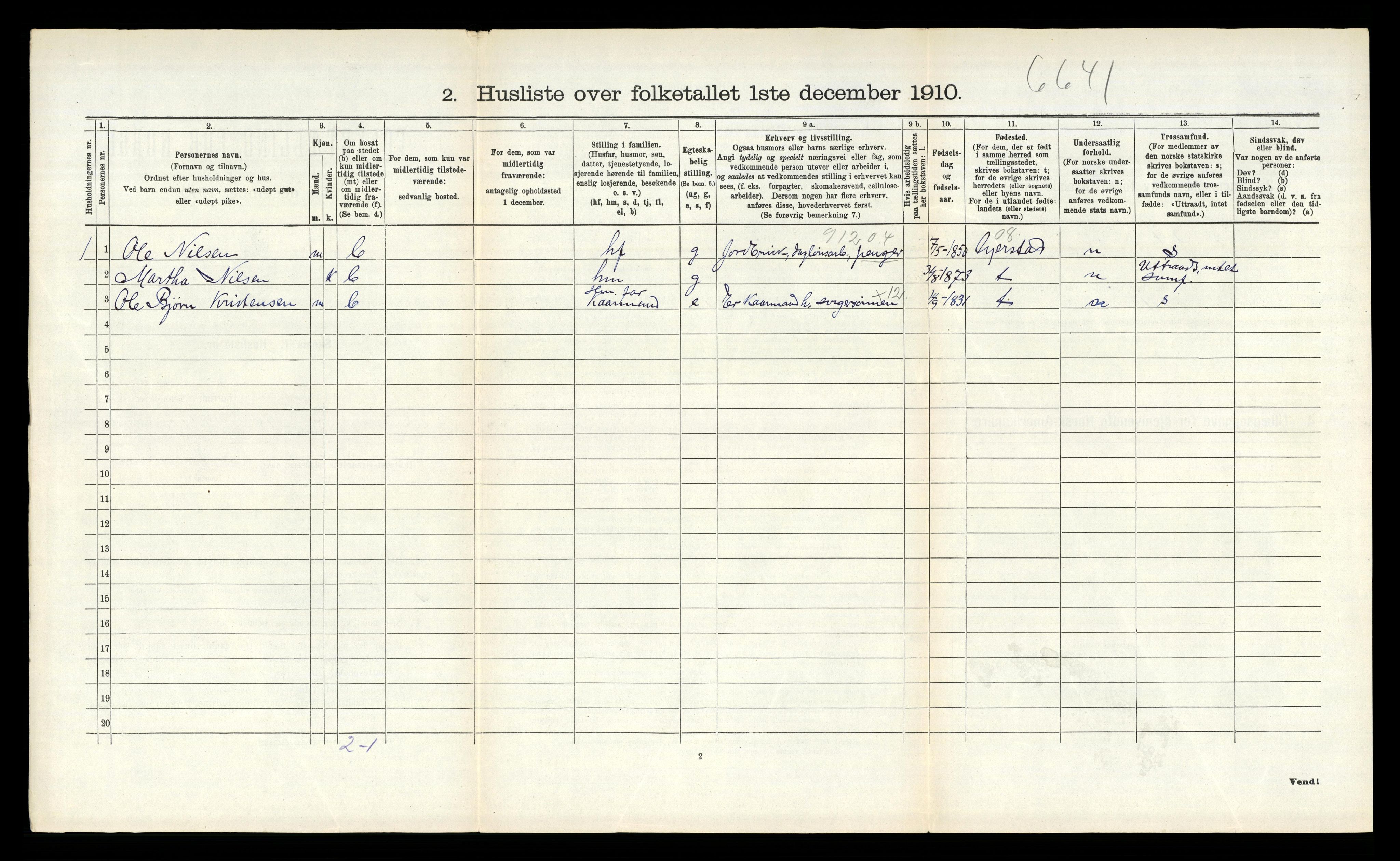 RA, Folketelling 1910 for 0915 Dypvåg herred, 1910, s. 505