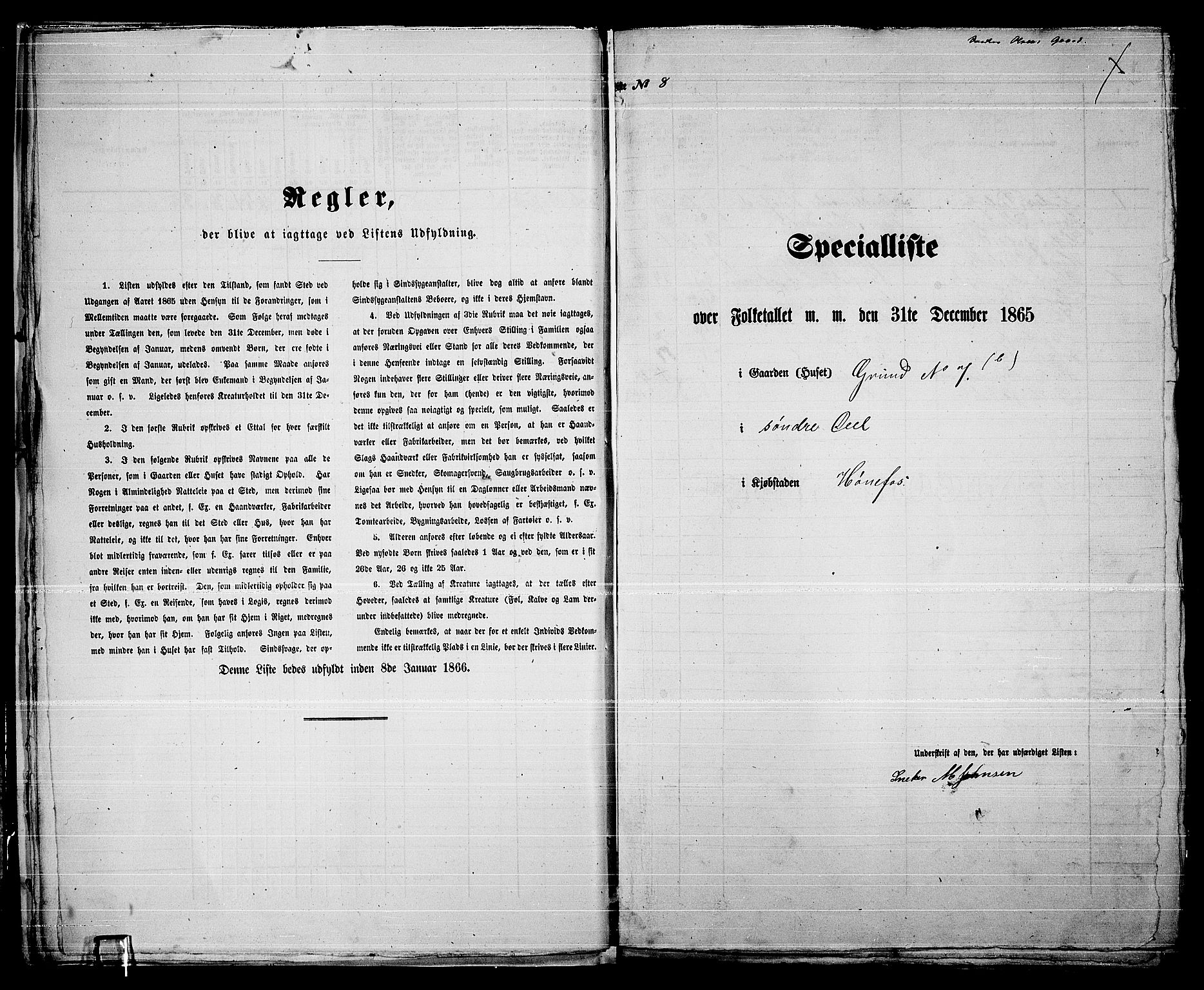 RA, Folketelling 1865 for 0601B Norderhov prestegjeld, Hønefoss kjøpstad, 1865, s. 21