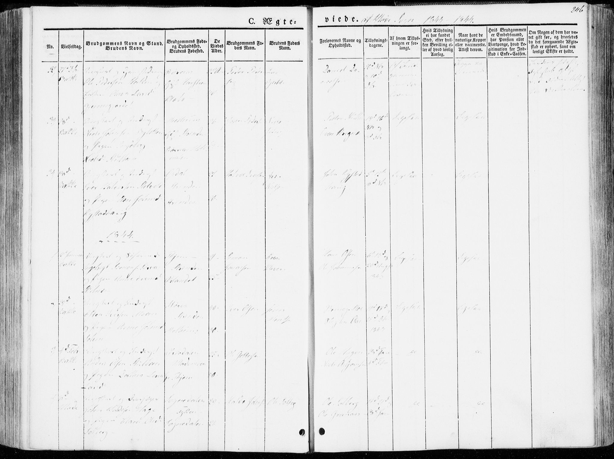 Ministerialprotokoller, klokkerbøker og fødselsregistre - Sør-Trøndelag, SAT/A-1456/606/L0290: Ministerialbok nr. 606A05, 1841-1847, s. 246