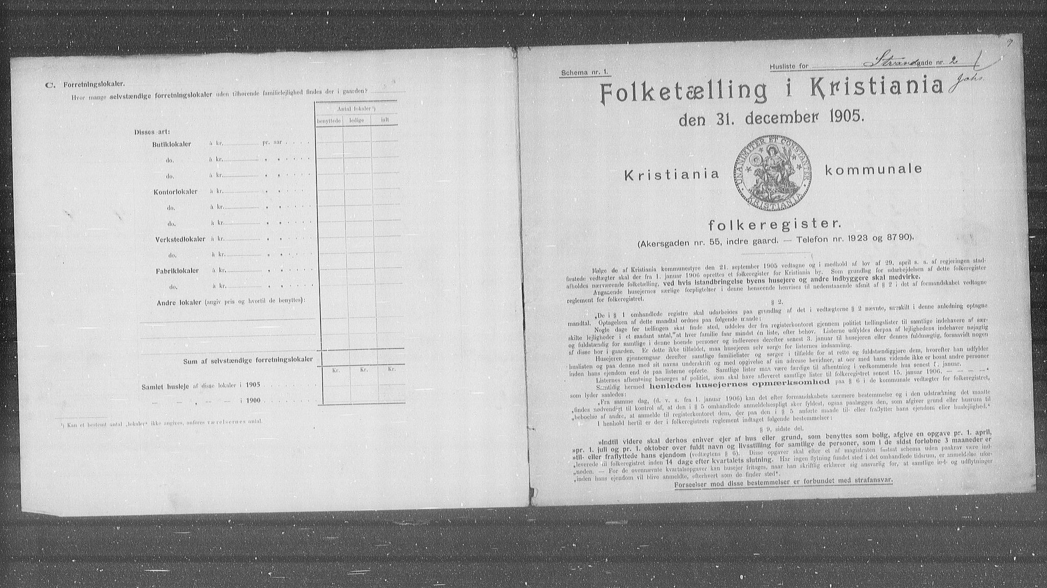 OBA, Kommunal folketelling 31.12.1905 for Kristiania kjøpstad, 1905, s. 54245