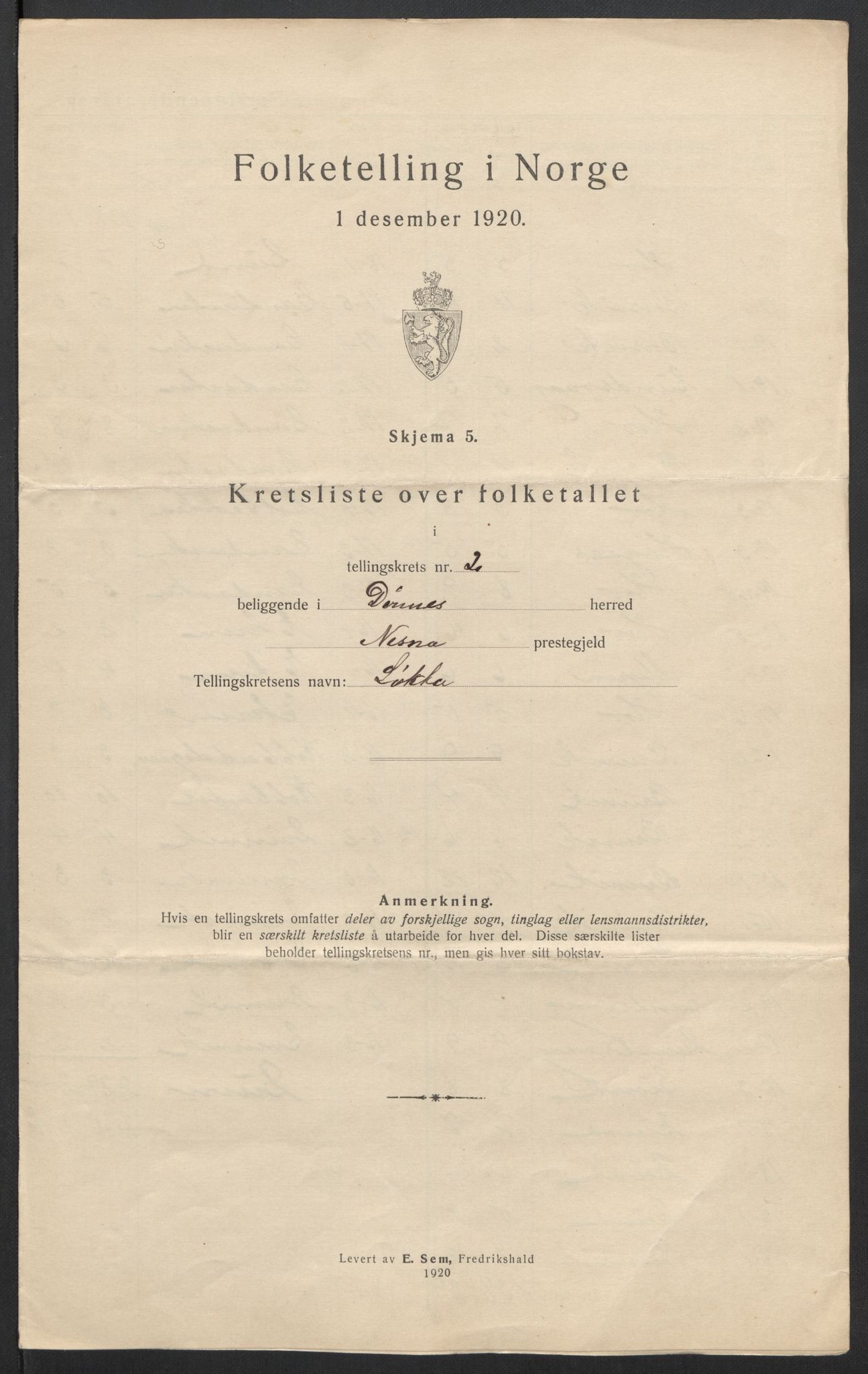 SAT, Folketelling 1920 for 1827 Dønnes herred, 1920, s. 9