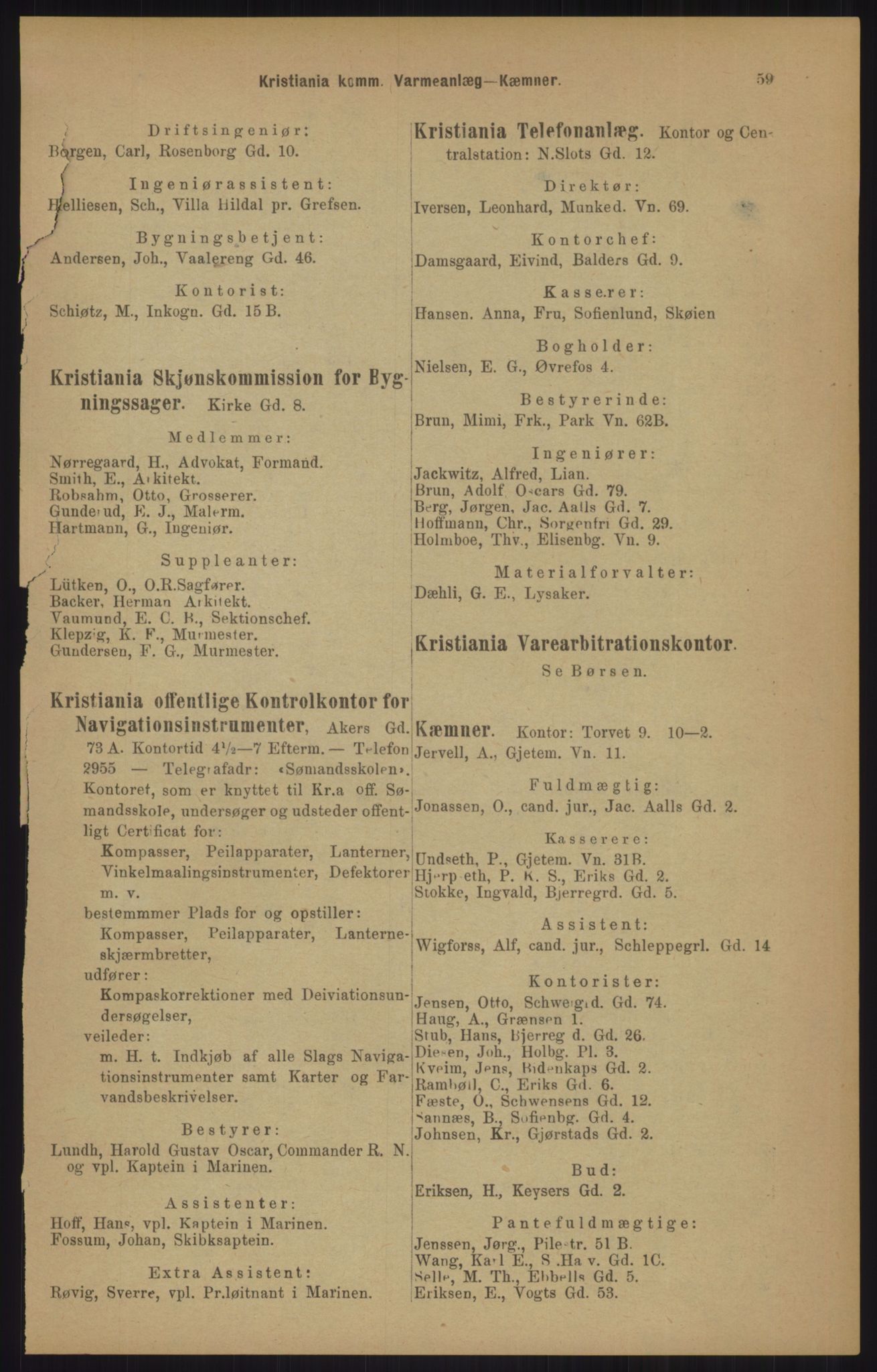 Kristiania/Oslo adressebok, PUBL/-, 1905, s. 59