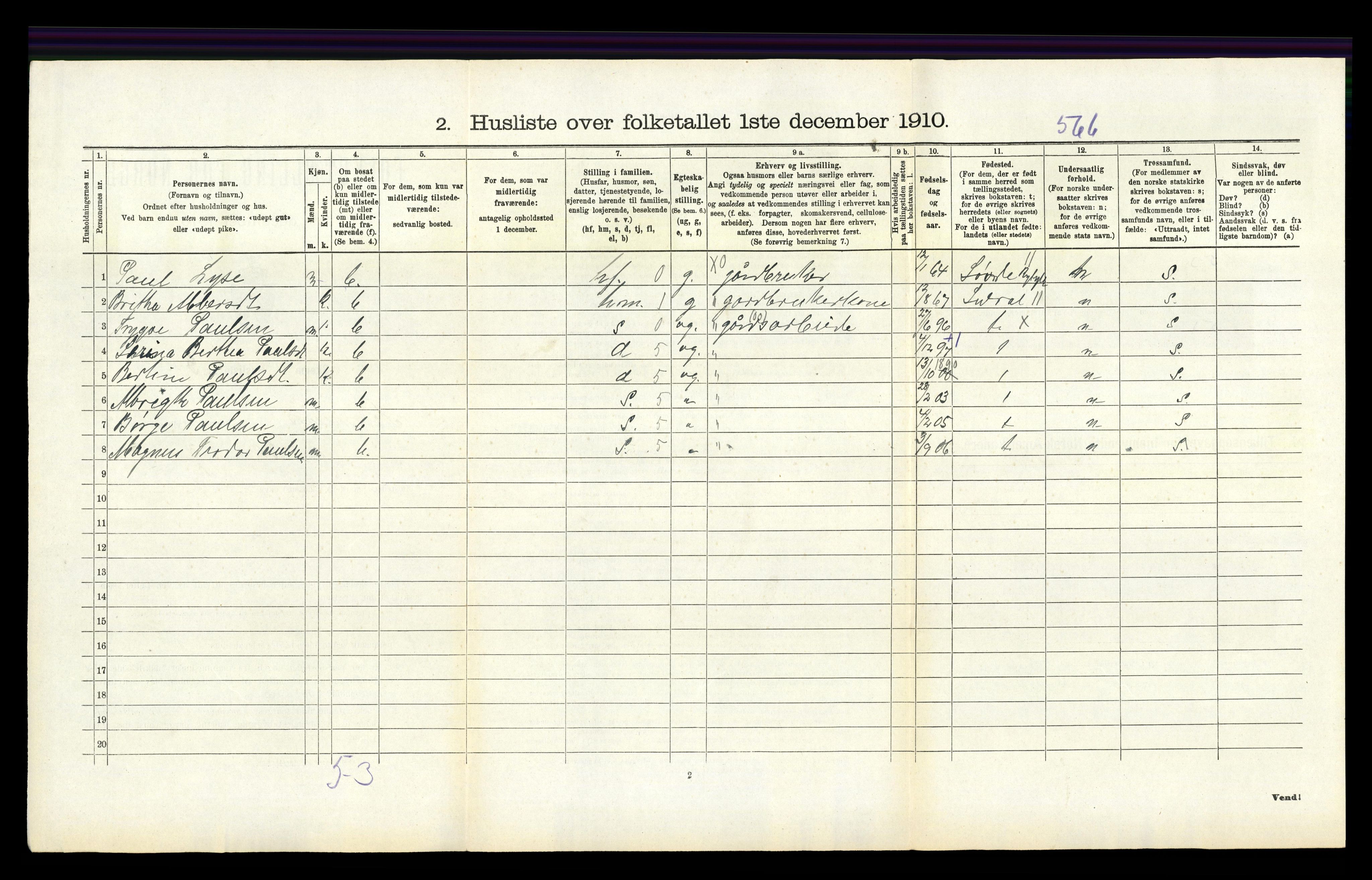 RA, Folketelling 1910 for 1139 Nedstrand herred, 1910, s. 240