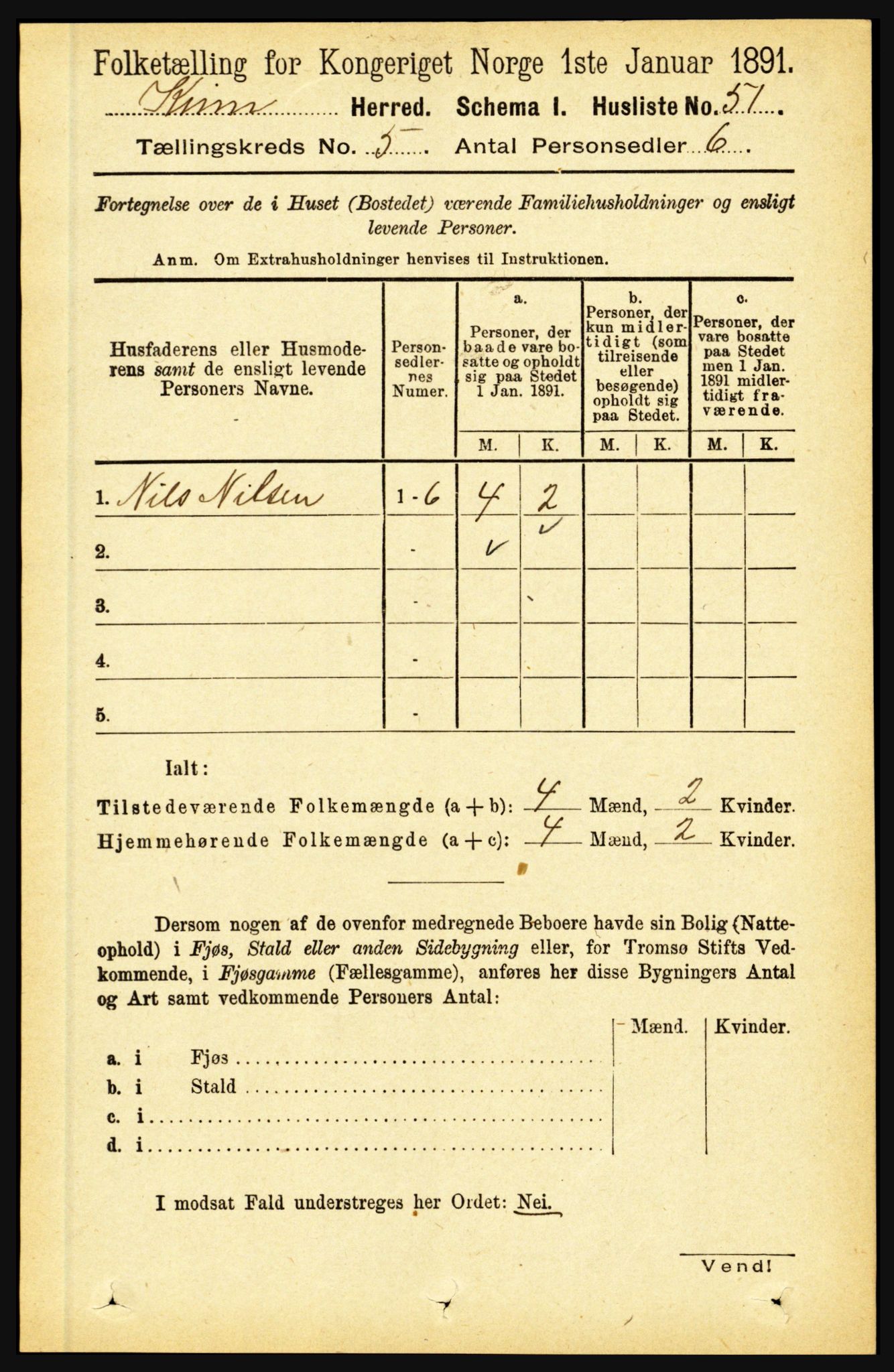 RA, Folketelling 1891 for 1437 Kinn herred, 1891, s. 1790