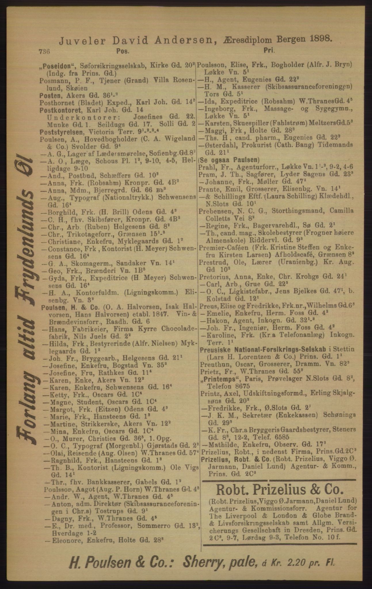 Kristiania/Oslo adressebok, PUBL/-, 1906, s. 736