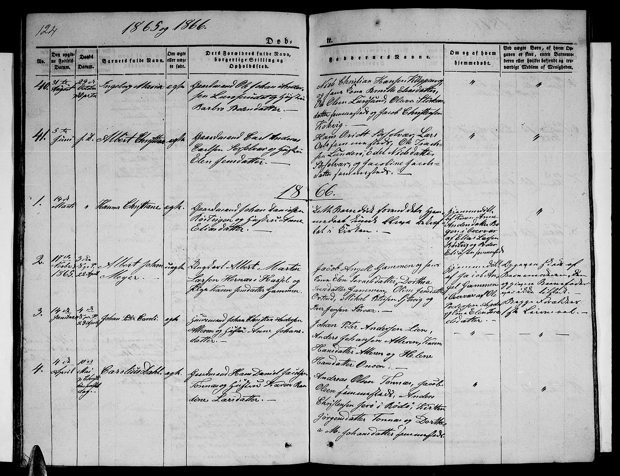 Ministerialprotokoller, klokkerbøker og fødselsregistre - Nordland, SAT/A-1459/839/L0572: Klokkerbok nr. 839C02, 1841-1873, s. 124