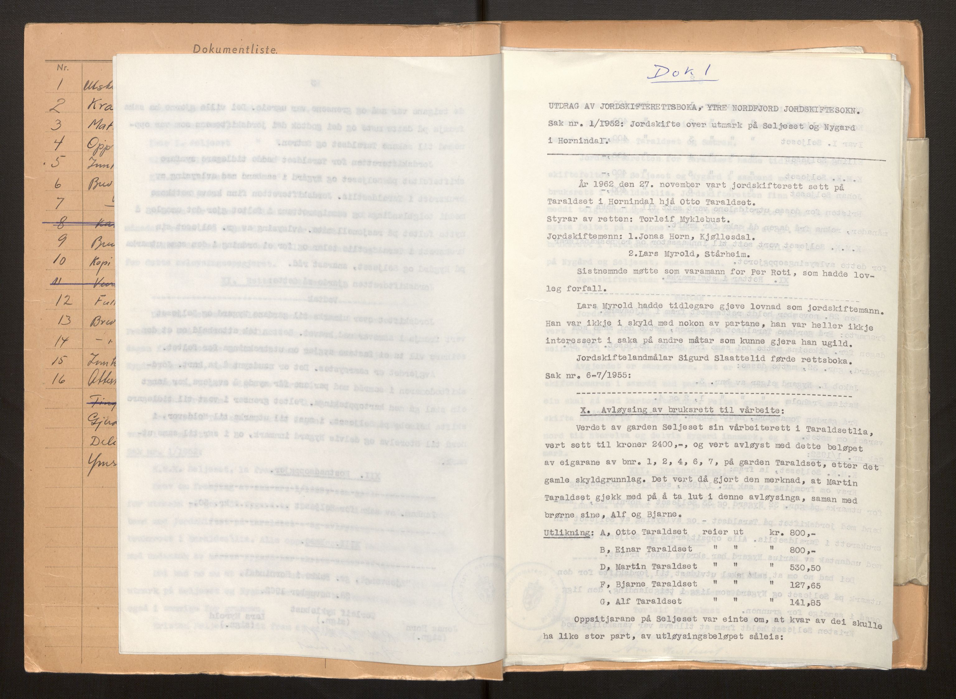 Sogn og Fjordane jordskiftedøme - I Nordfjord jordskiftedistrikt, AV/SAB-A-6001/B/L0107: Jordskiftedokument, 1962-1968, s. 5