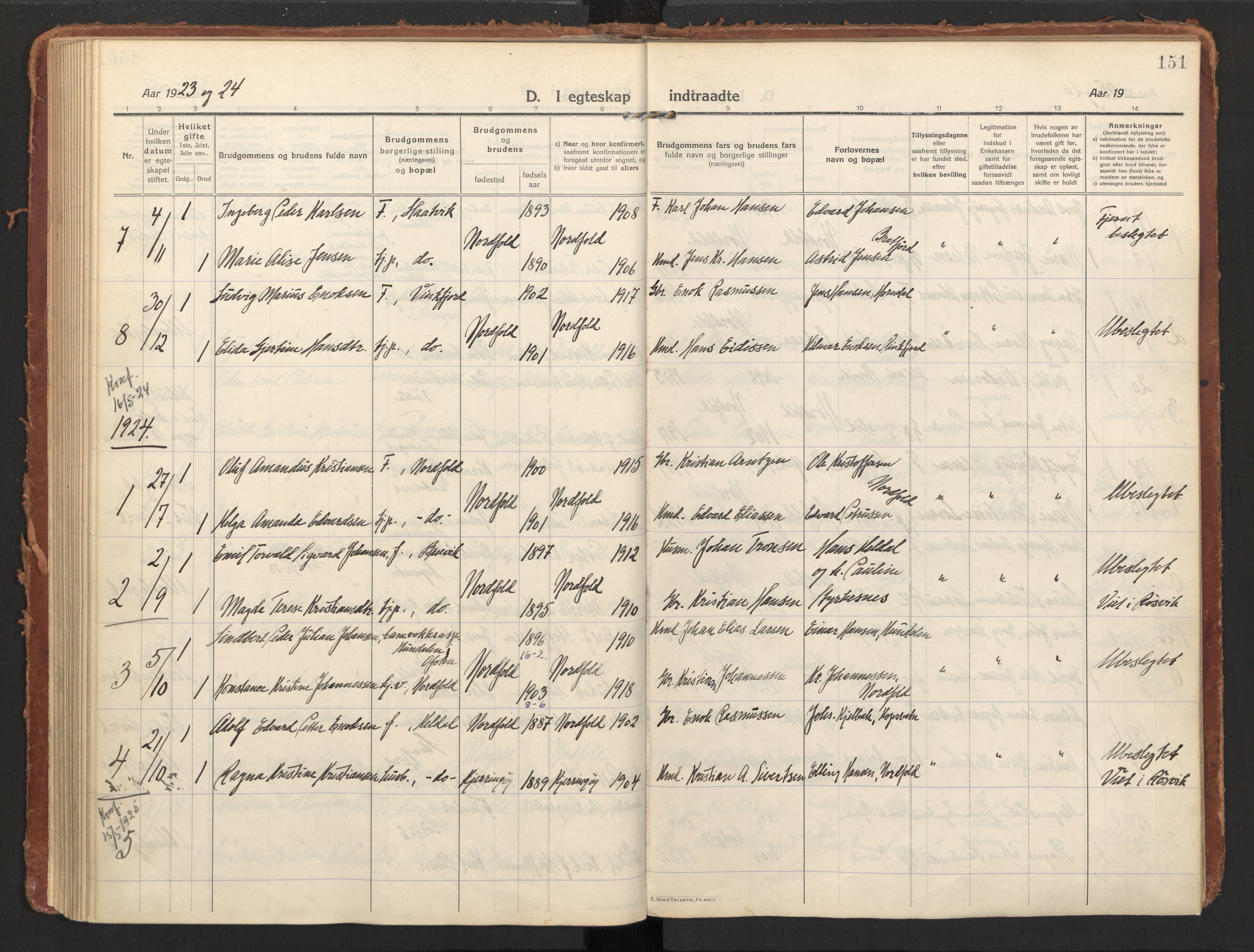 Ministerialprotokoller, klokkerbøker og fødselsregistre - Nordland, SAT/A-1459/858/L0833: Ministerialbok nr. 858A03, 1916-1934, s. 151