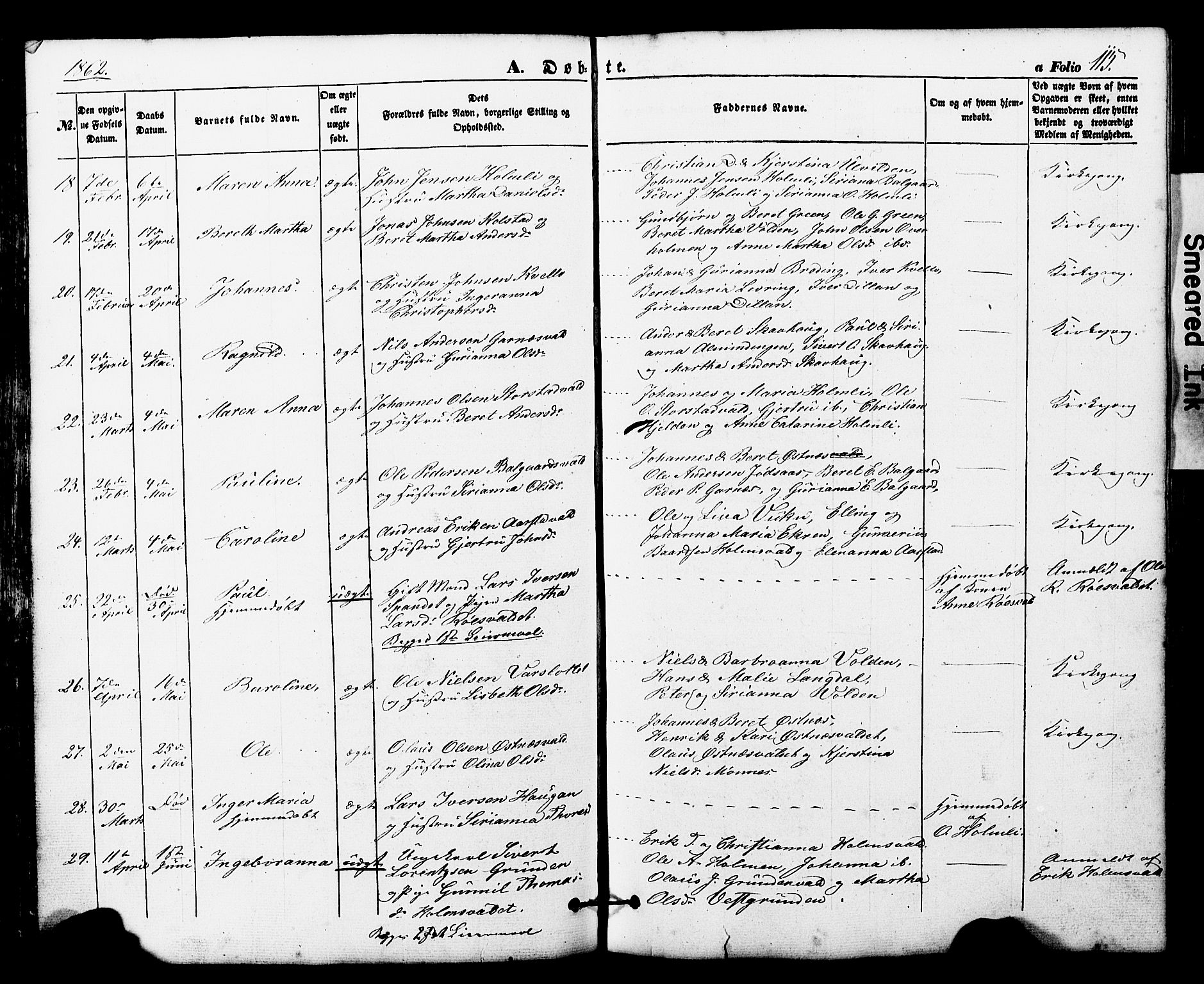 Ministerialprotokoller, klokkerbøker og fødselsregistre - Nord-Trøndelag, AV/SAT-A-1458/724/L0268: Klokkerbok nr. 724C04, 1846-1878, s. 115