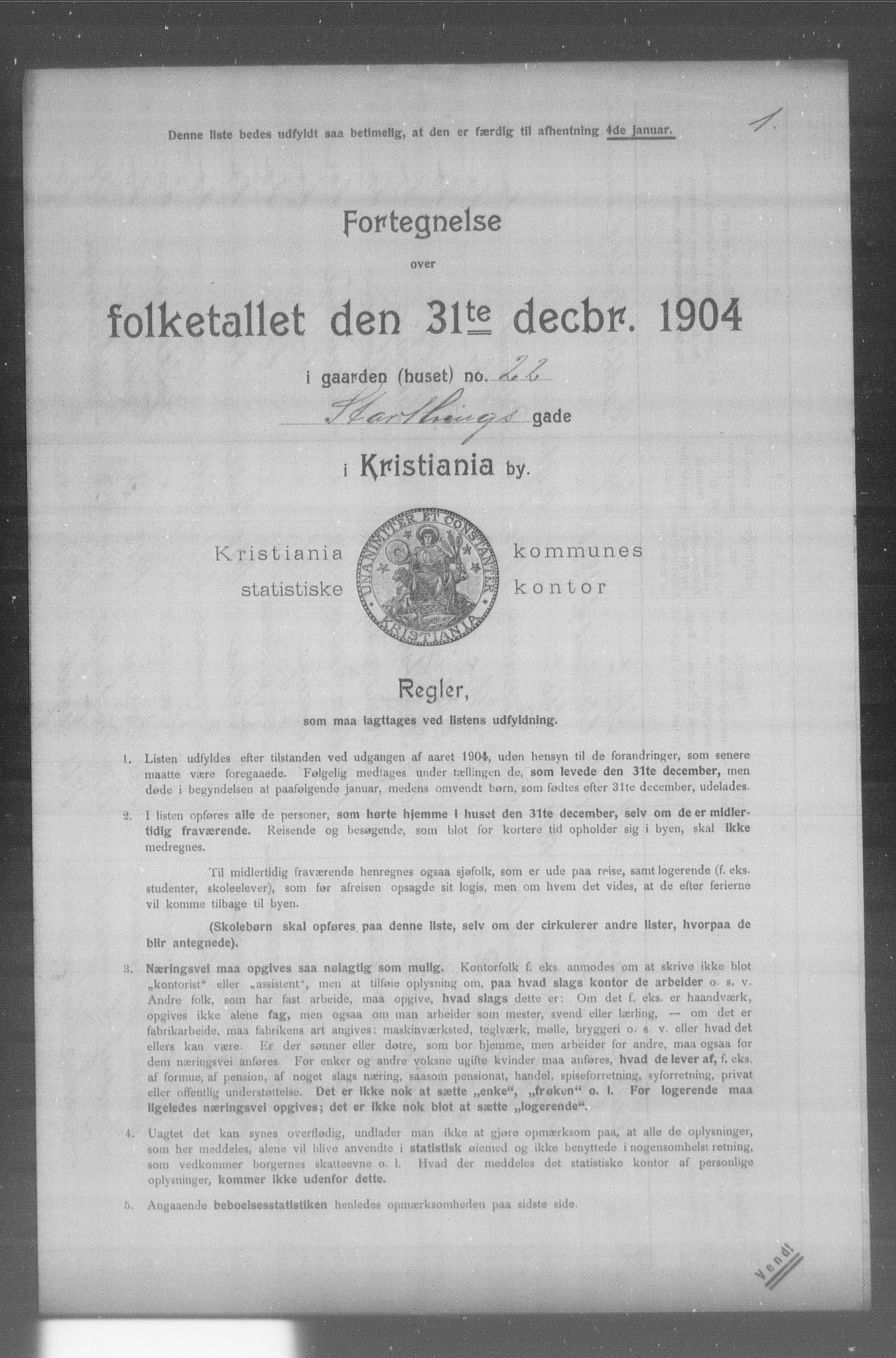 OBA, Kommunal folketelling 31.12.1904 for Kristiania kjøpstad, 1904, s. 19643