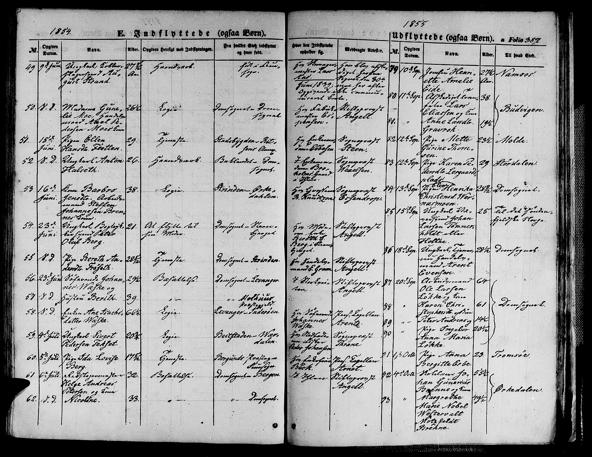 Ministerialprotokoller, klokkerbøker og fødselsregistre - Sør-Trøndelag, SAT/A-1456/602/L0137: Klokkerbok nr. 602C05, 1846-1856, s. 387