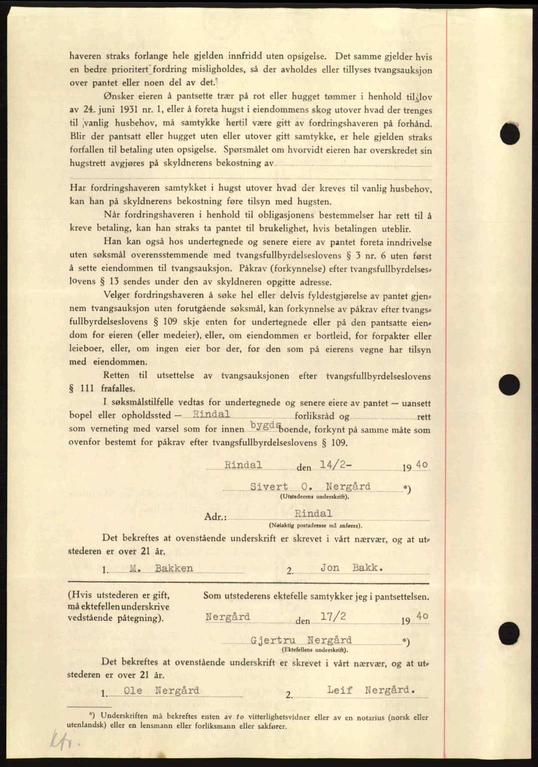 Nordmøre sorenskriveri, AV/SAT-A-4132/1/2/2Ca: Pantebok nr. B87, 1940-1941, Dagboknr: 835/1940