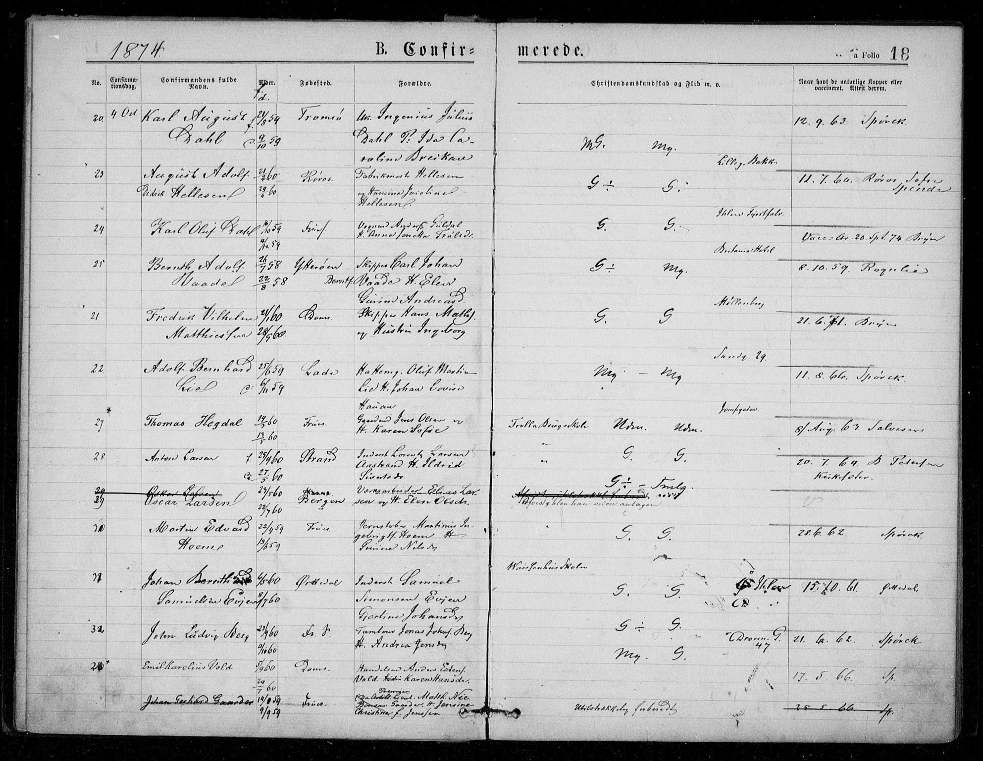 Ministerialprotokoller, klokkerbøker og fødselsregistre - Sør-Trøndelag, AV/SAT-A-1456/602/L0121: Ministerialbok nr. 602A19, 1872-1879, s. 18