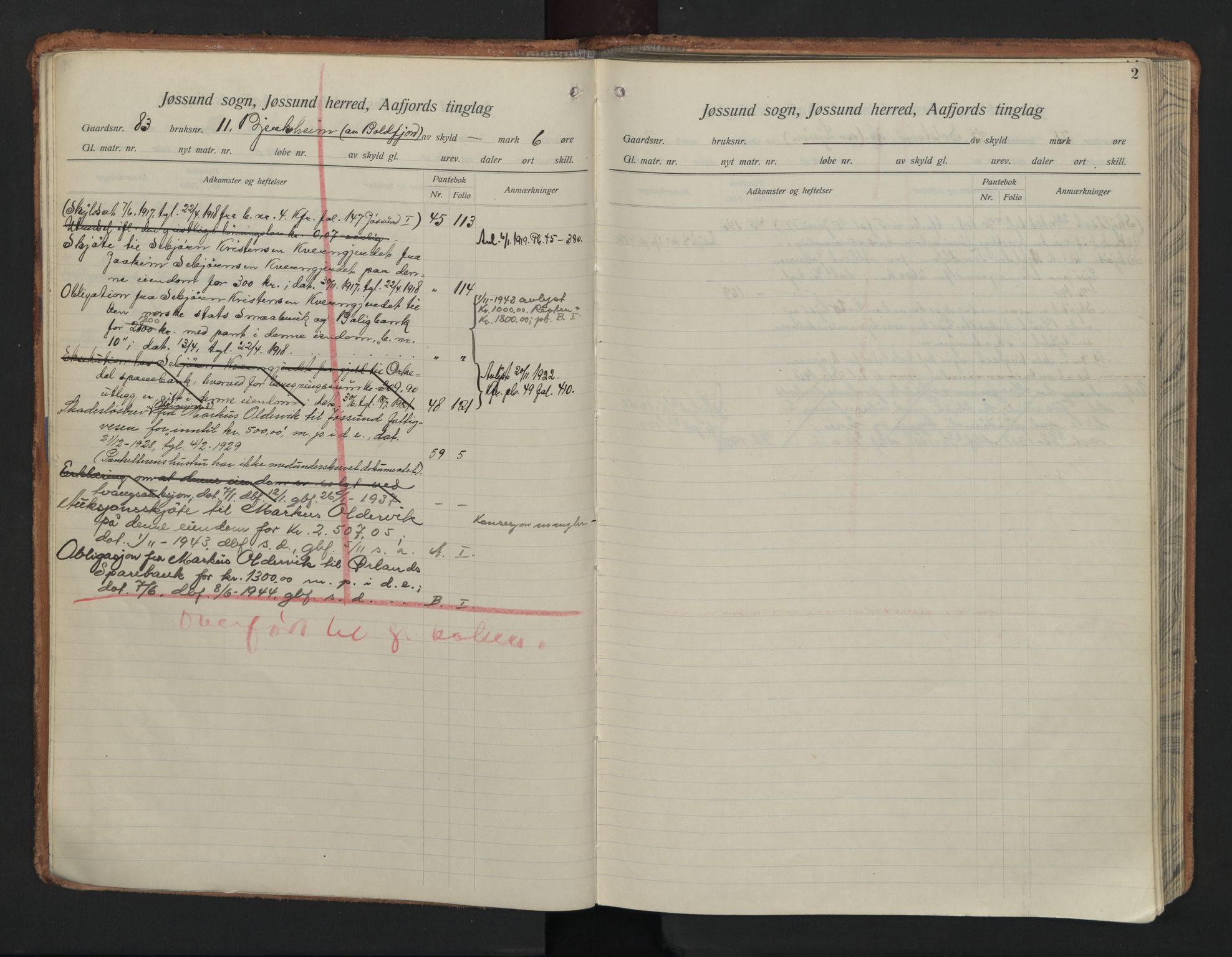 Fosen sorenskriveri, SAT/A-1107/1/2/2A/L0015: Panteregister nr. 15, s. 2