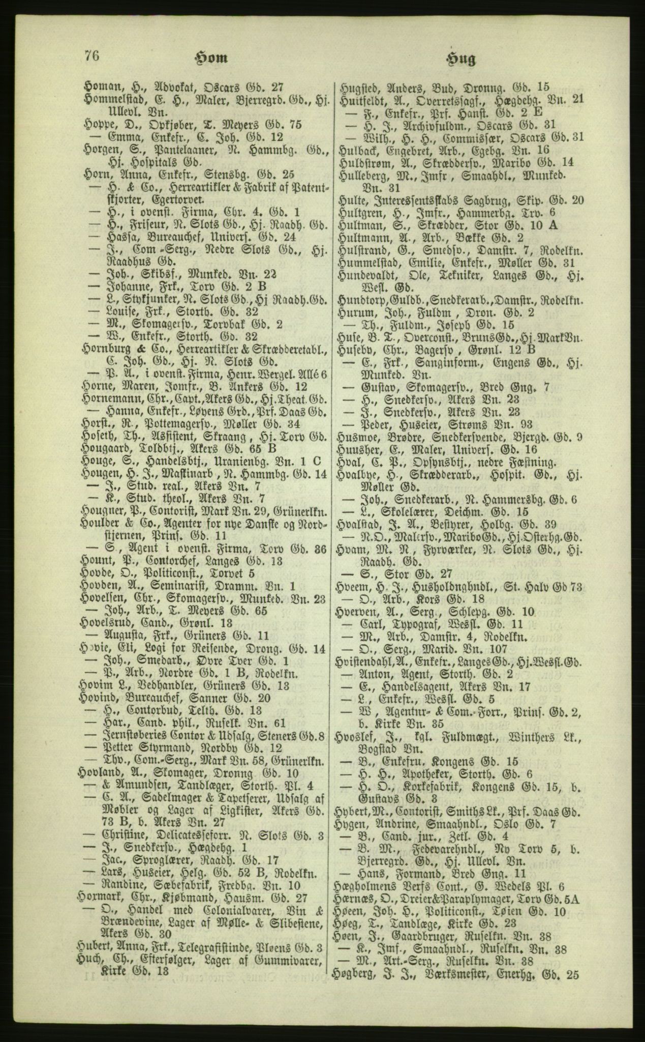 Kristiania/Oslo adressebok, PUBL/-, 1879, s. 76